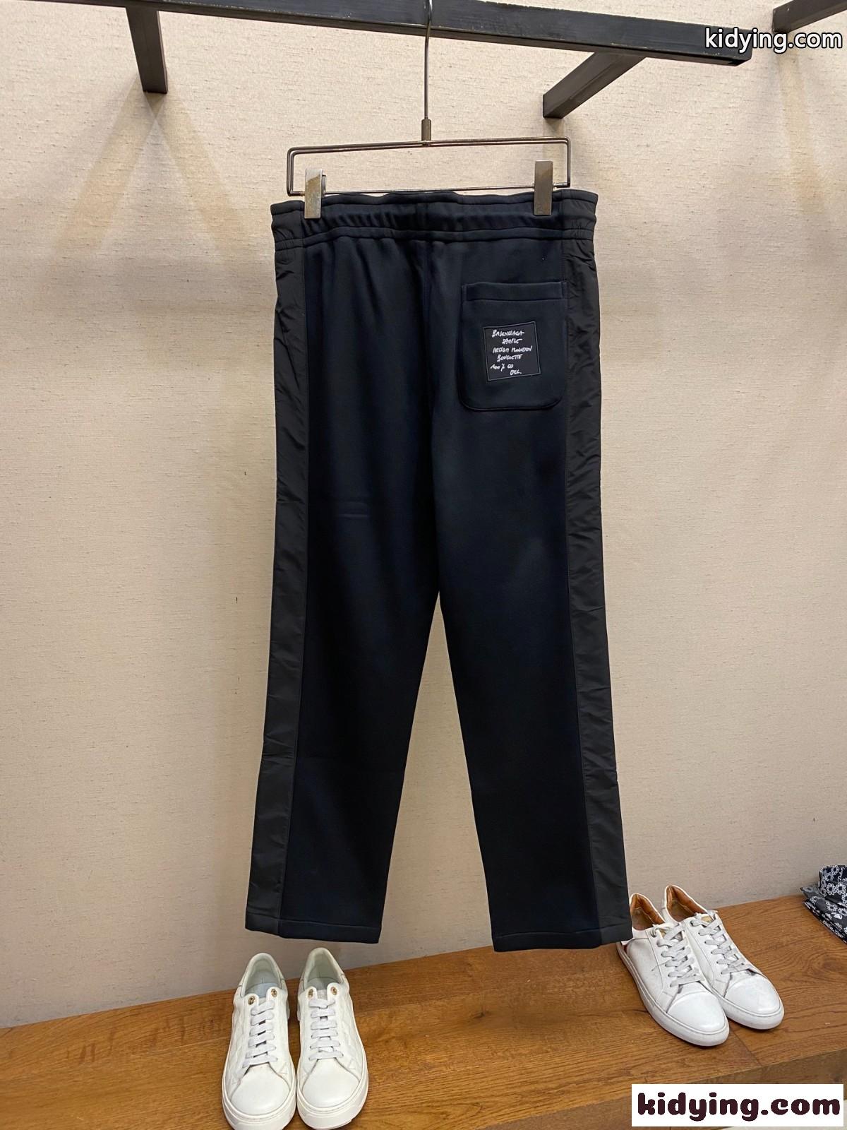 カジュアル サイドパネル トラックパンツ バレンシアガ パンツ コピー ブラック-2