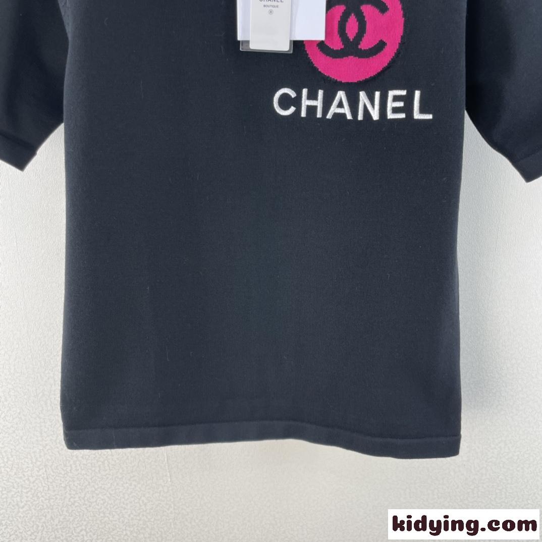 シンプル ロゴ おしゃれ クルーネック カットソー シャネル tシャツ コピー レディース 半袖 トップス-2