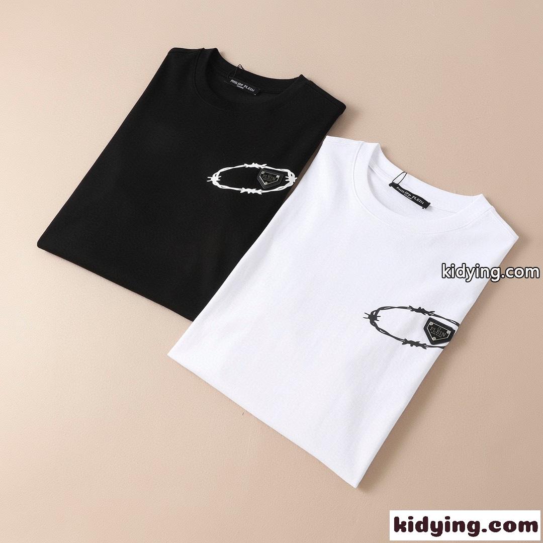 お洒落 ストリート系 プリント クルーネック フィリッププレイン 半袖Tシャツ コピー快適 メンズ トップス-0