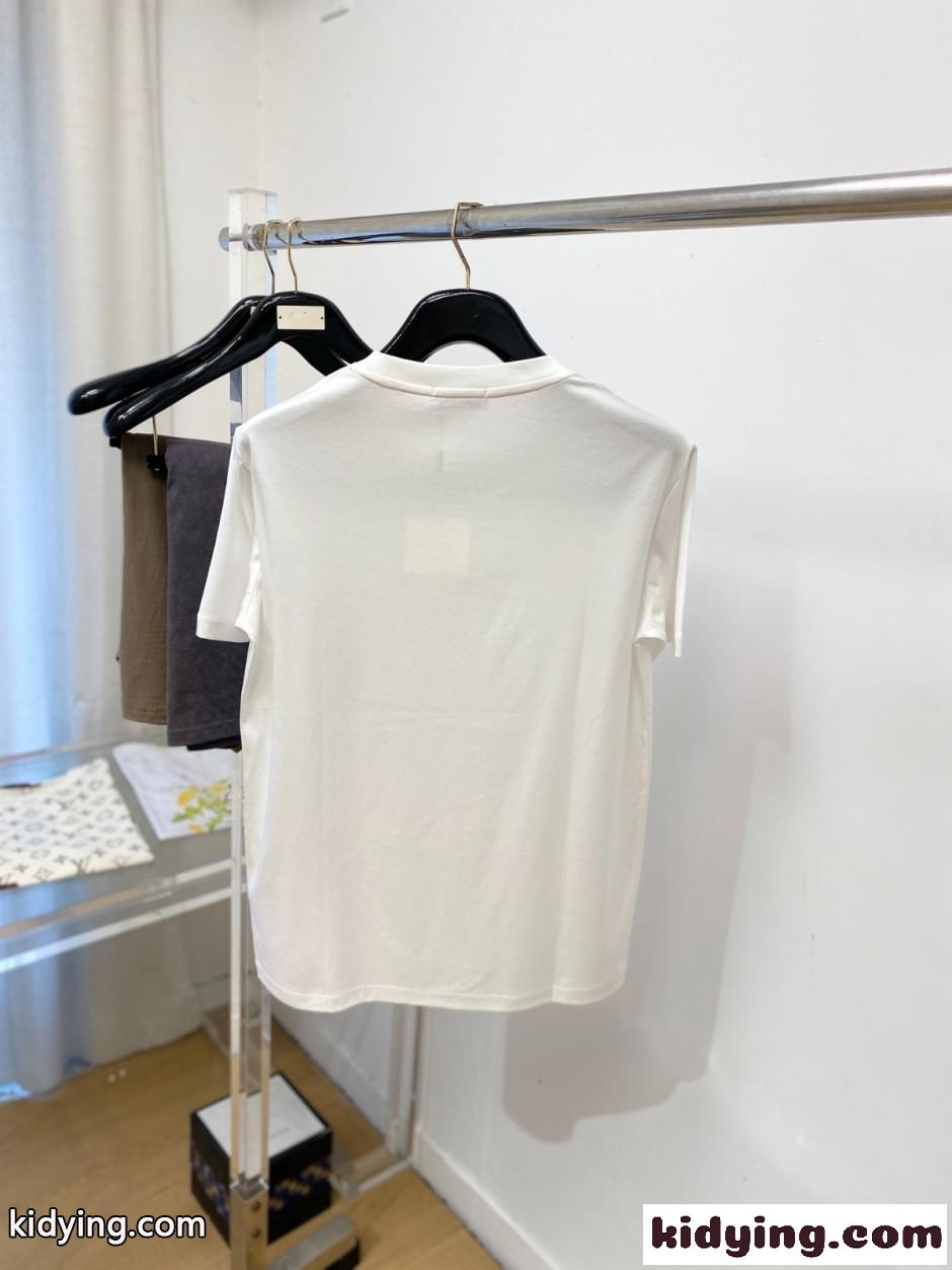 ラインストーン ホースモチーフ 半袖Tシャツ エルメス Tシャツ 偽物 ホワイト-4