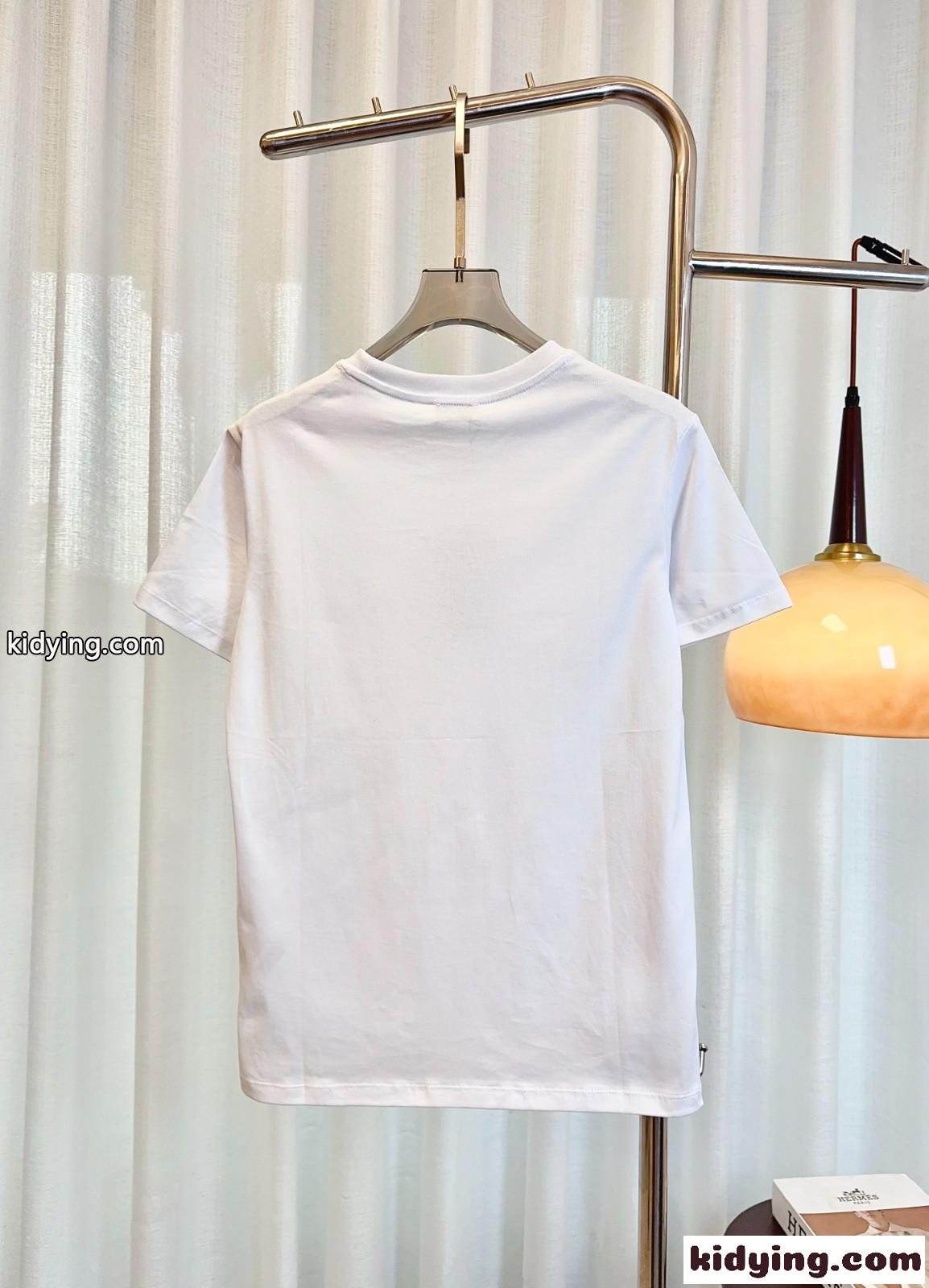 シンプル ロゴ コットン 半袖Tシャツ イヴ・サンローラン Tシャツ コピー ホワイト-1