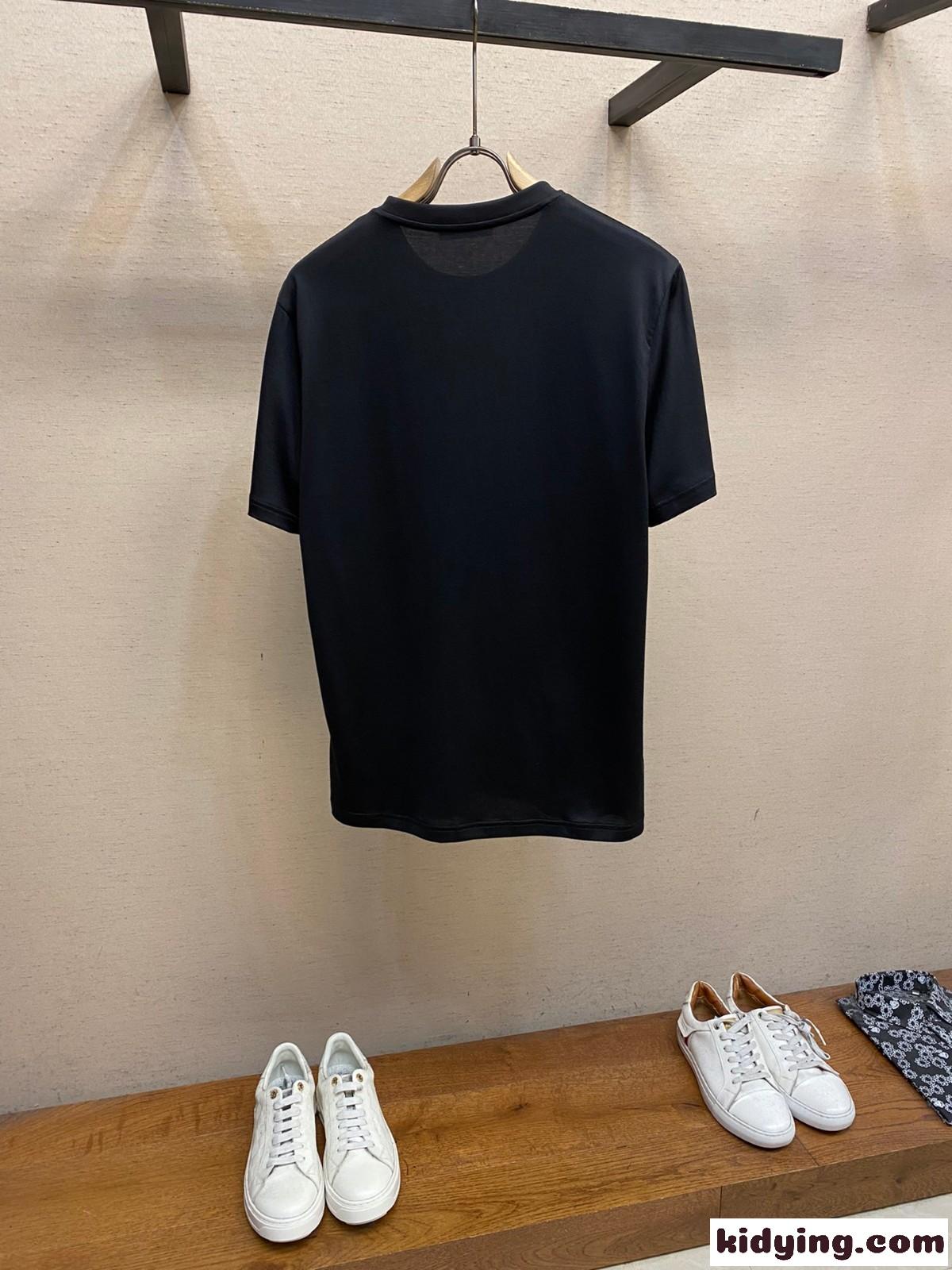 コットン DG MILANOロゴエンブロイダリー ドルチェ&ガッバーナ Tシャツ コピー ブラック-1