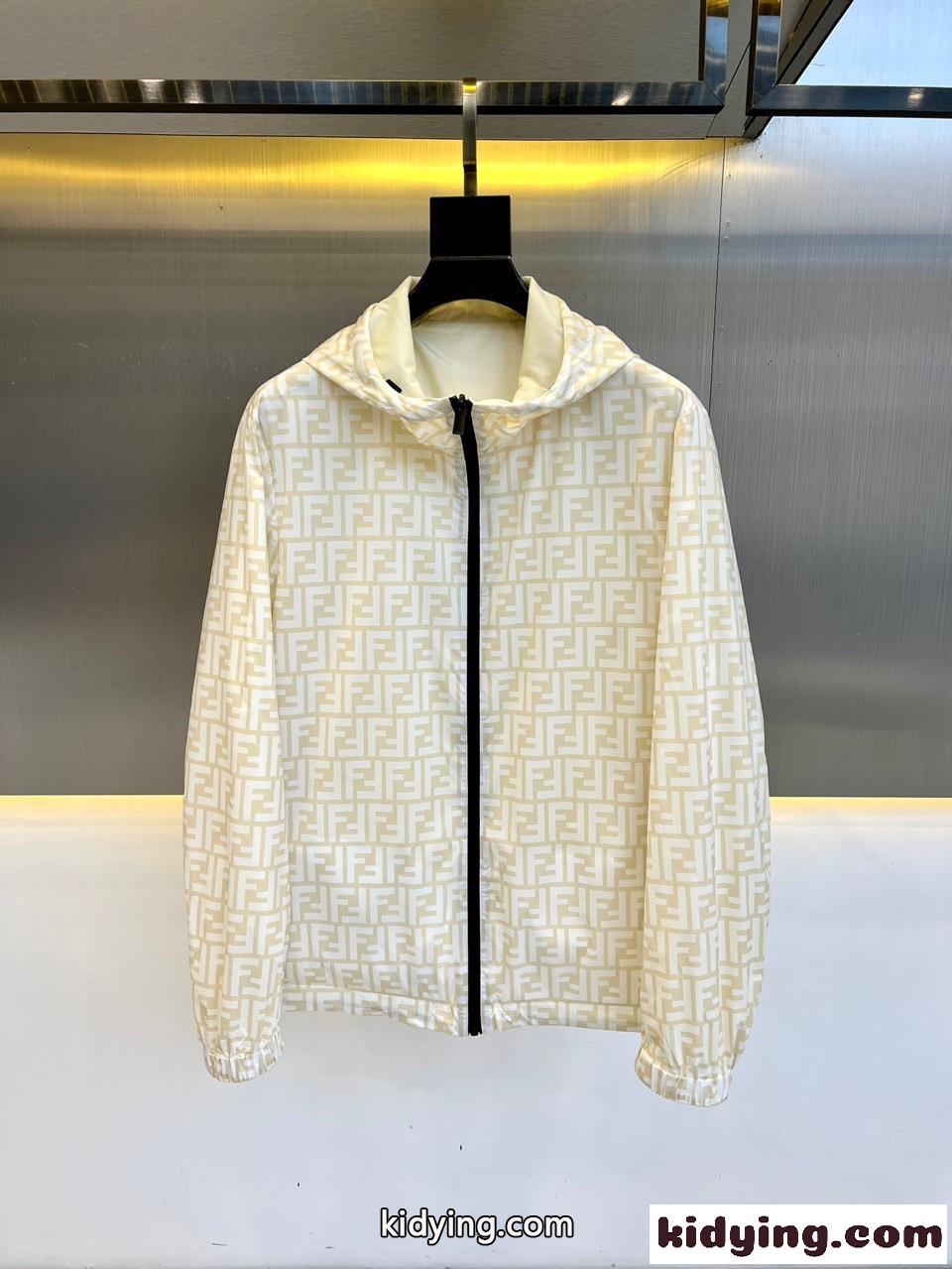 人気 リバーシブル フェンディ ジャケット コピー メンズ アウター ベージュ-1