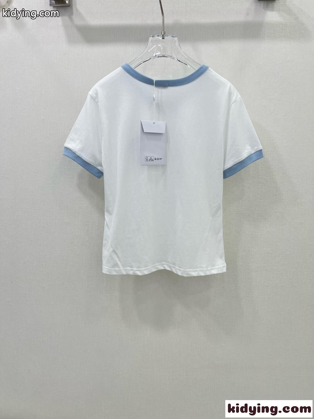 カジュアル おしゃれ コットン 半袖Tシャツ シャネル Tシャツ コピー ホワイト-3