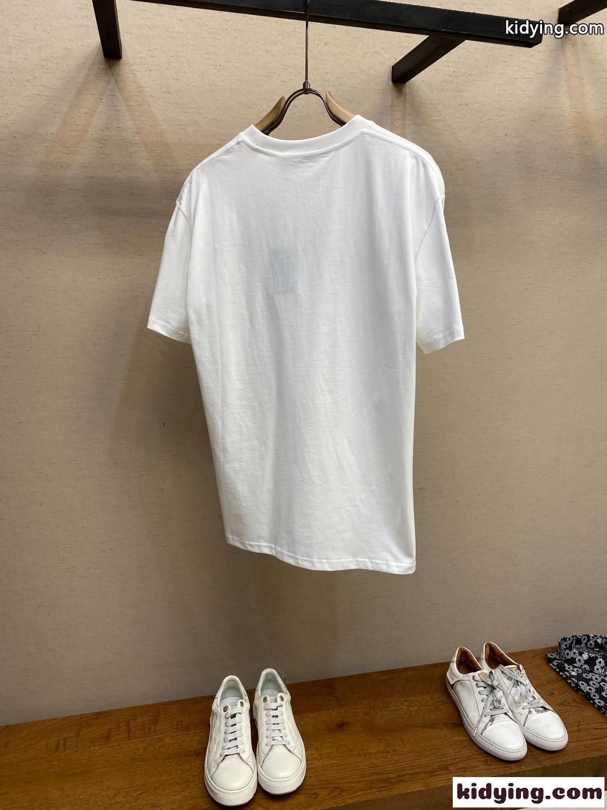 シンプル クルーネック 半袖Tシャツ グッチ Tシャツ コピー コットン ホワイト-1