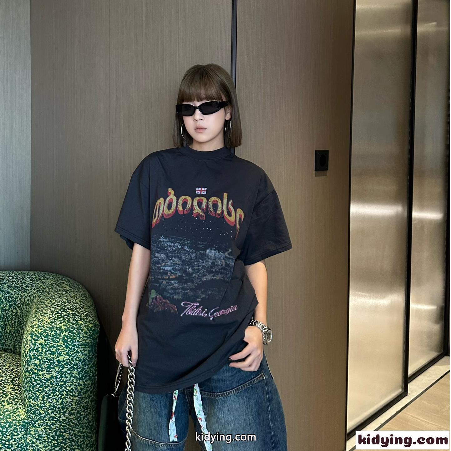 バレンシアガ Tシャツ 偽物 カジュアル お洒落 合わせやすい 半袖Tシャツ-2