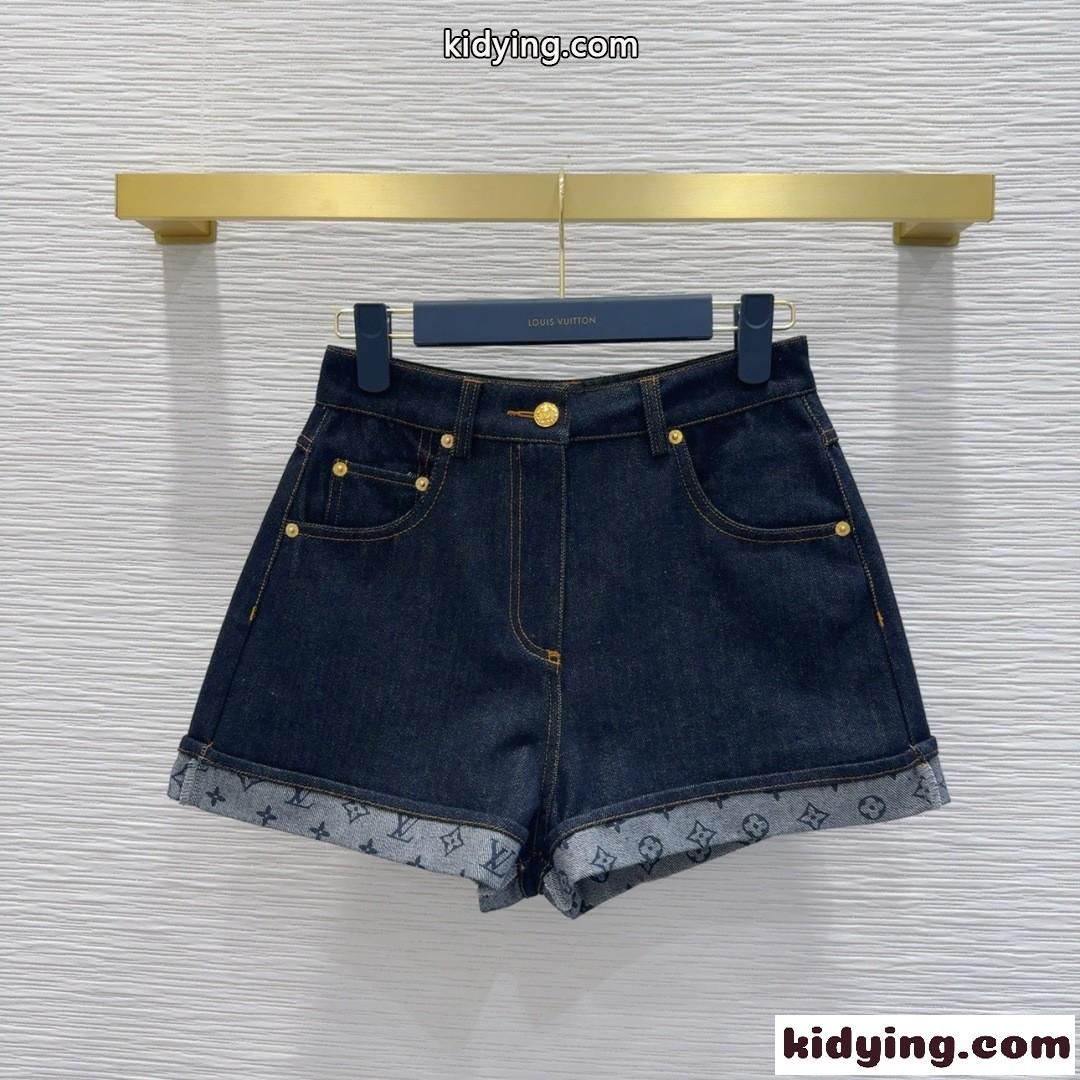 カフドヘム デニムミニショーツ ルイ・ヴィトン パンツ スーパーコピー レディース-1