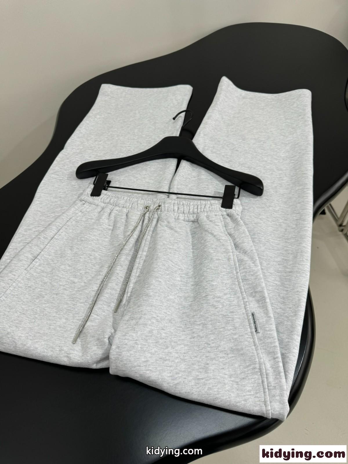 シンプル ユニセックス スウェットパンツ アレキサンダーワング パンツ 偽物 ライトグレー-3