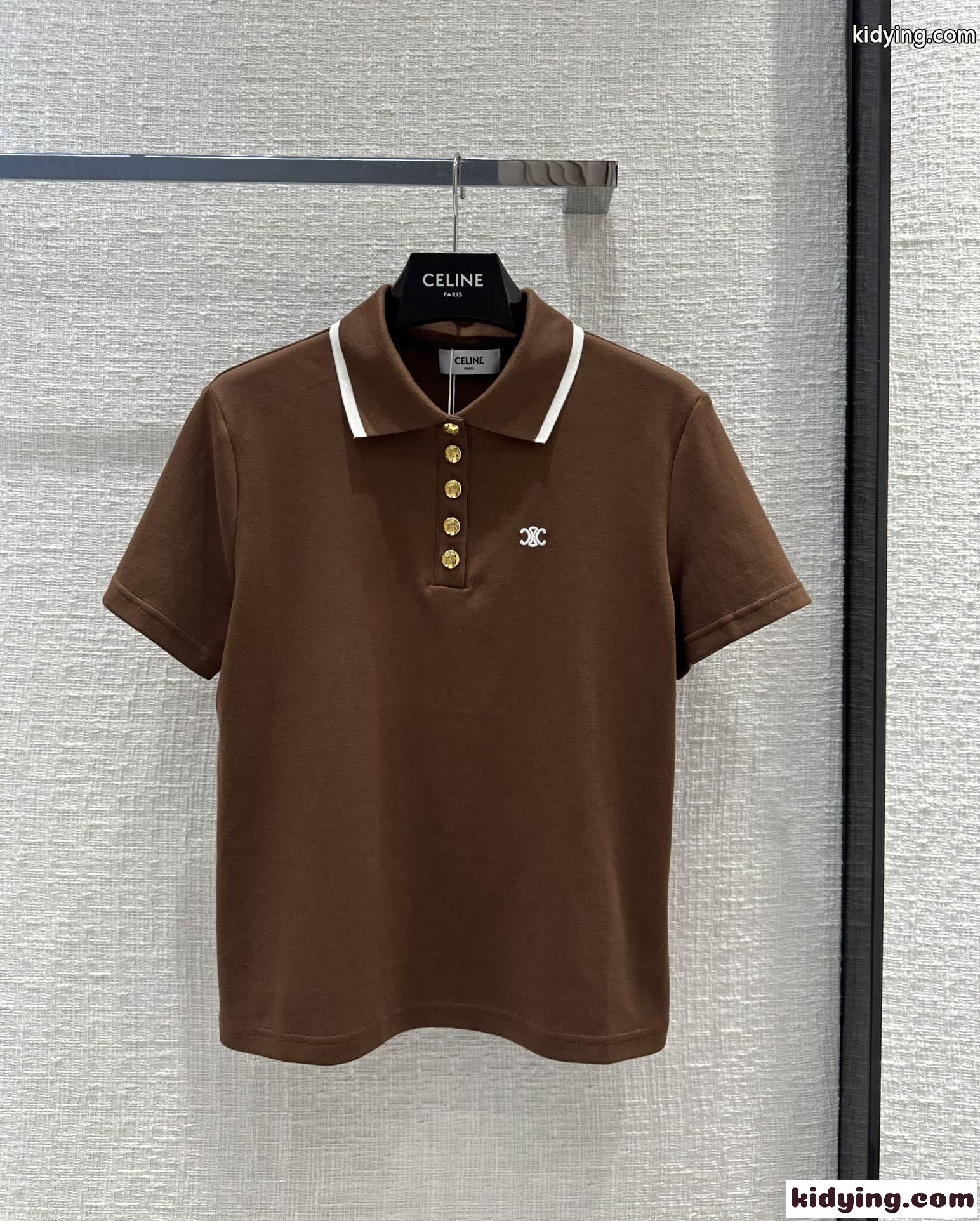 カジュアル おしゃれ トリオンフ ポロシャツ ミニスカート 2点セット セリーヌ セットアップ コピー-2