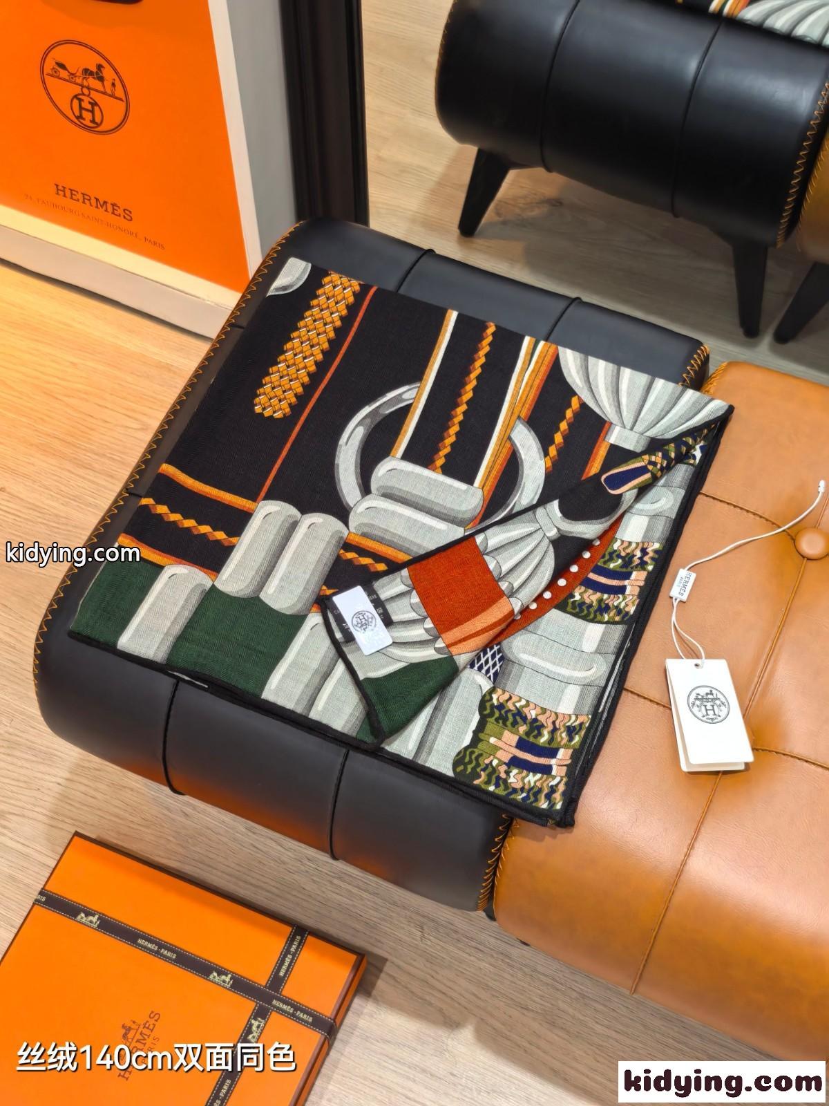 140x140 シルクスカーフ エルメス スカーフ コピー 銀細工の花-1