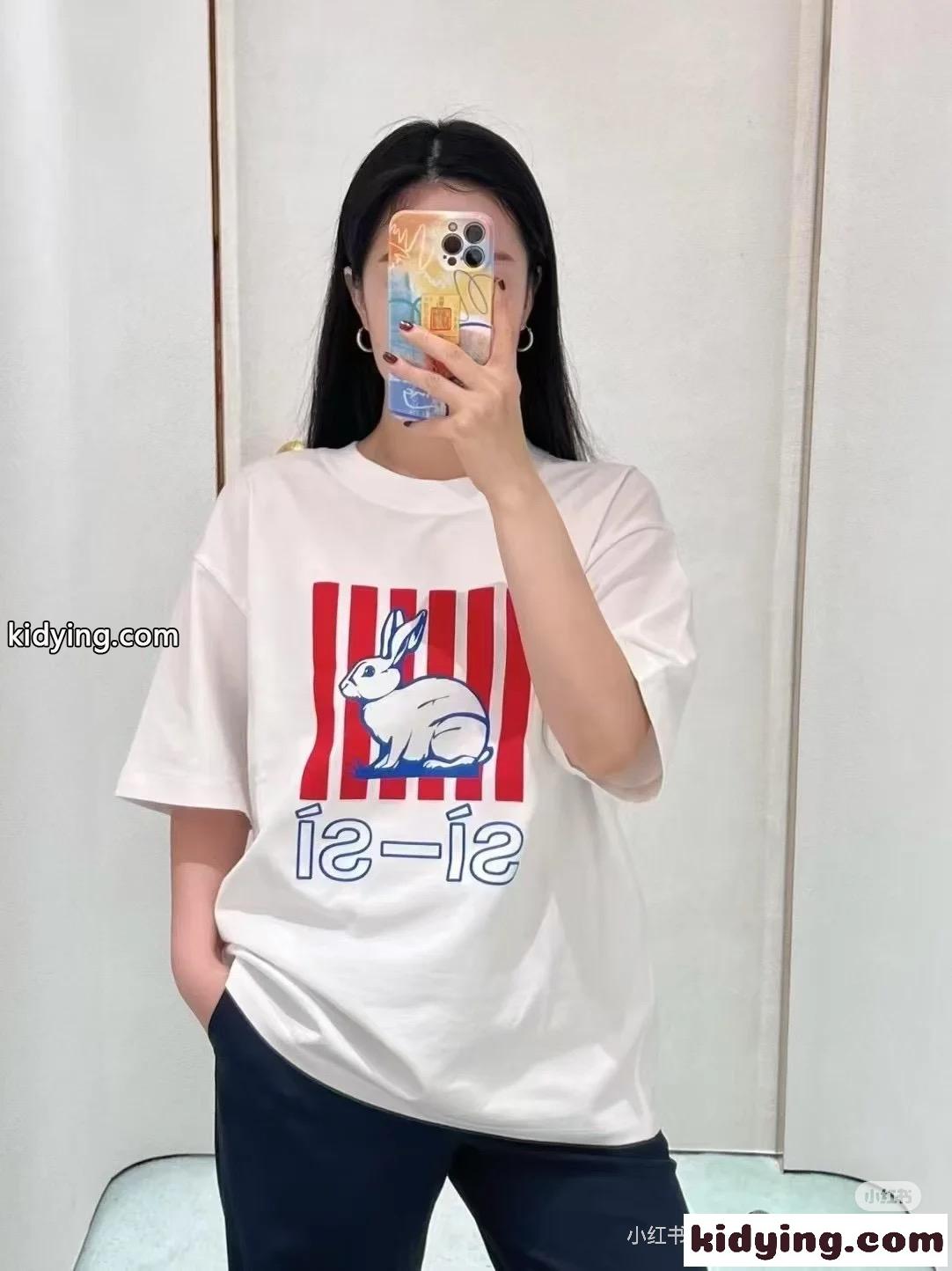 ユニセックス クラッシュド プリント 半袖Tシャツ ボッテガ・ヴェネタ Tシャツ コピー ホワイト-3