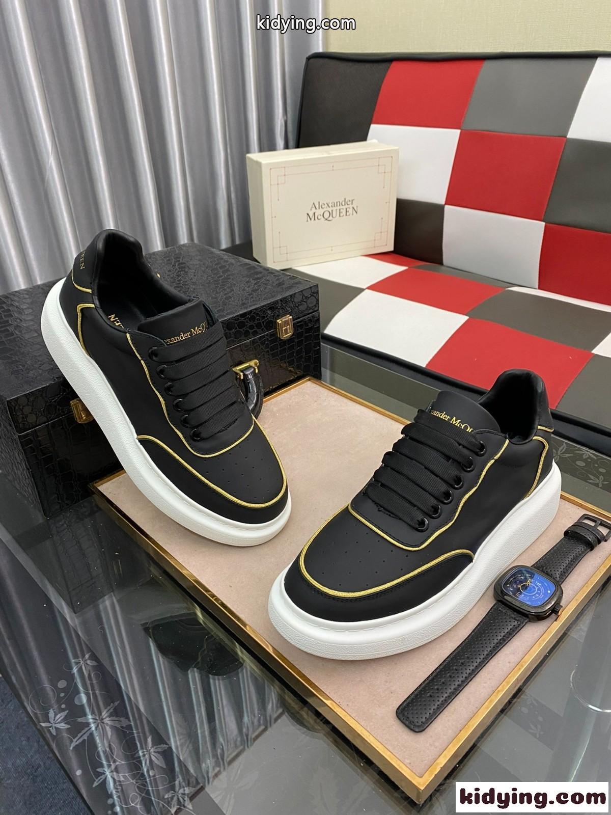 アレキサンダー・マックイーン スニーカー コピー 高品質 快適 履き心地 シンプル レディース スポーツジューズ ブラック-2