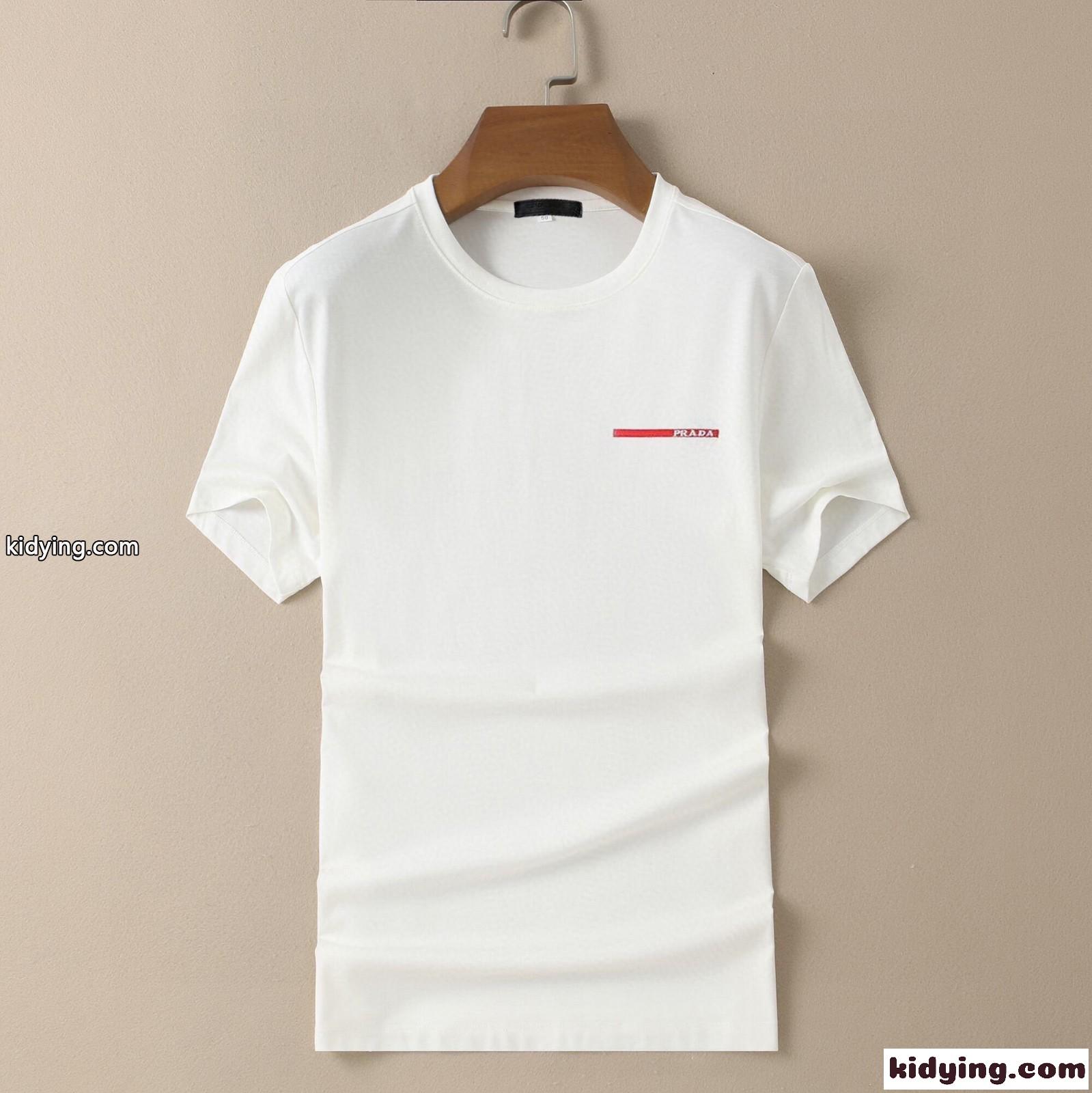 シンプル 合わせやすい クルーネック プラダ Tシャツ コピー 半袖 春夏 トップス-2