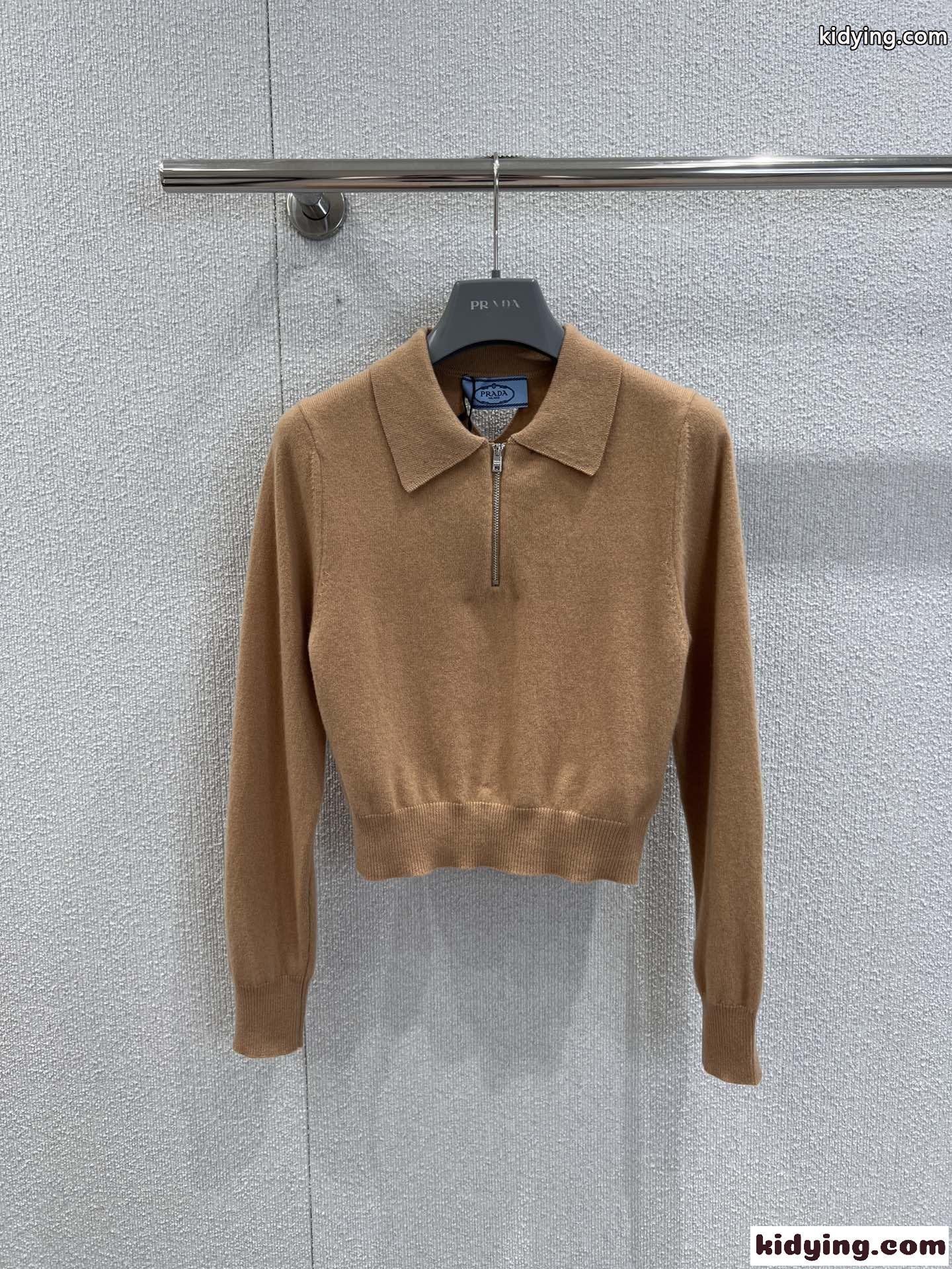 おしゃれ ハーフジップ カシミヤ ポロセーター プラダ セーター 偽物 トップス-2
