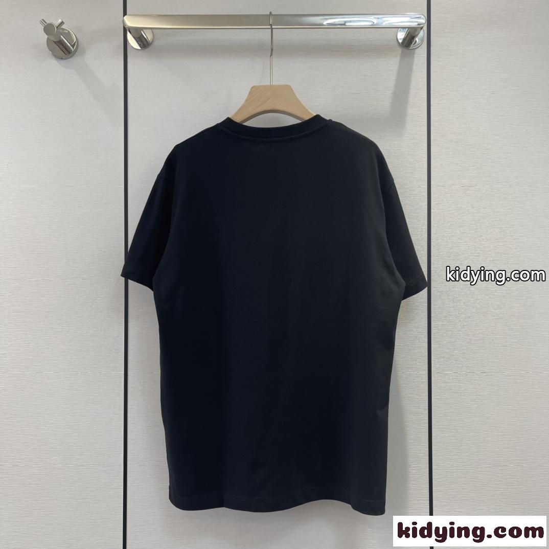男女兼用 ゆったり プリント 半袖 クルーネック ルイ・ヴィトン Tシャツ コピー トップス-2