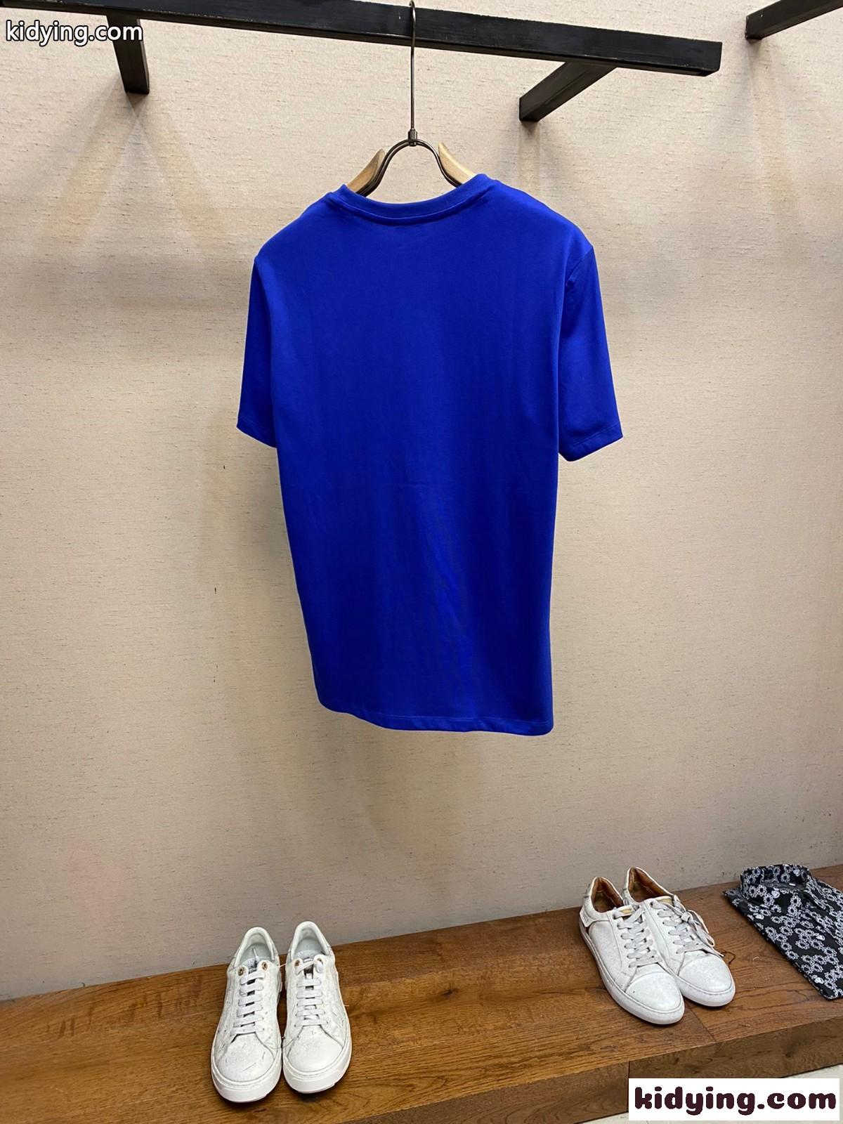 人気 カジュアル コットンTシャツ バーバリー 半袖Tシャツ コピー ブルー-1