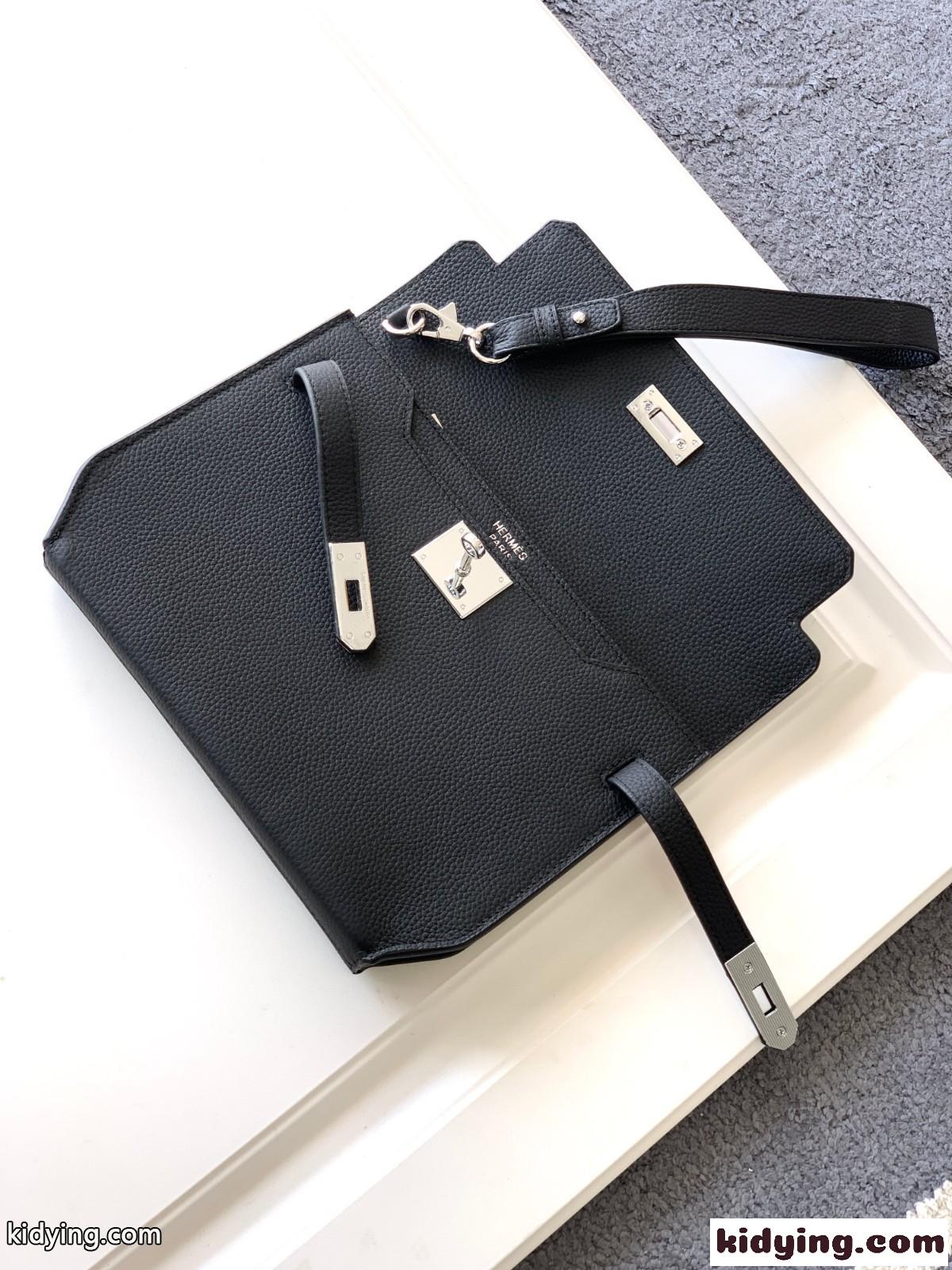 人気 上品 ケリー クラッチバック エルメス バッグ コピー メンズバッグ ブラック-4
