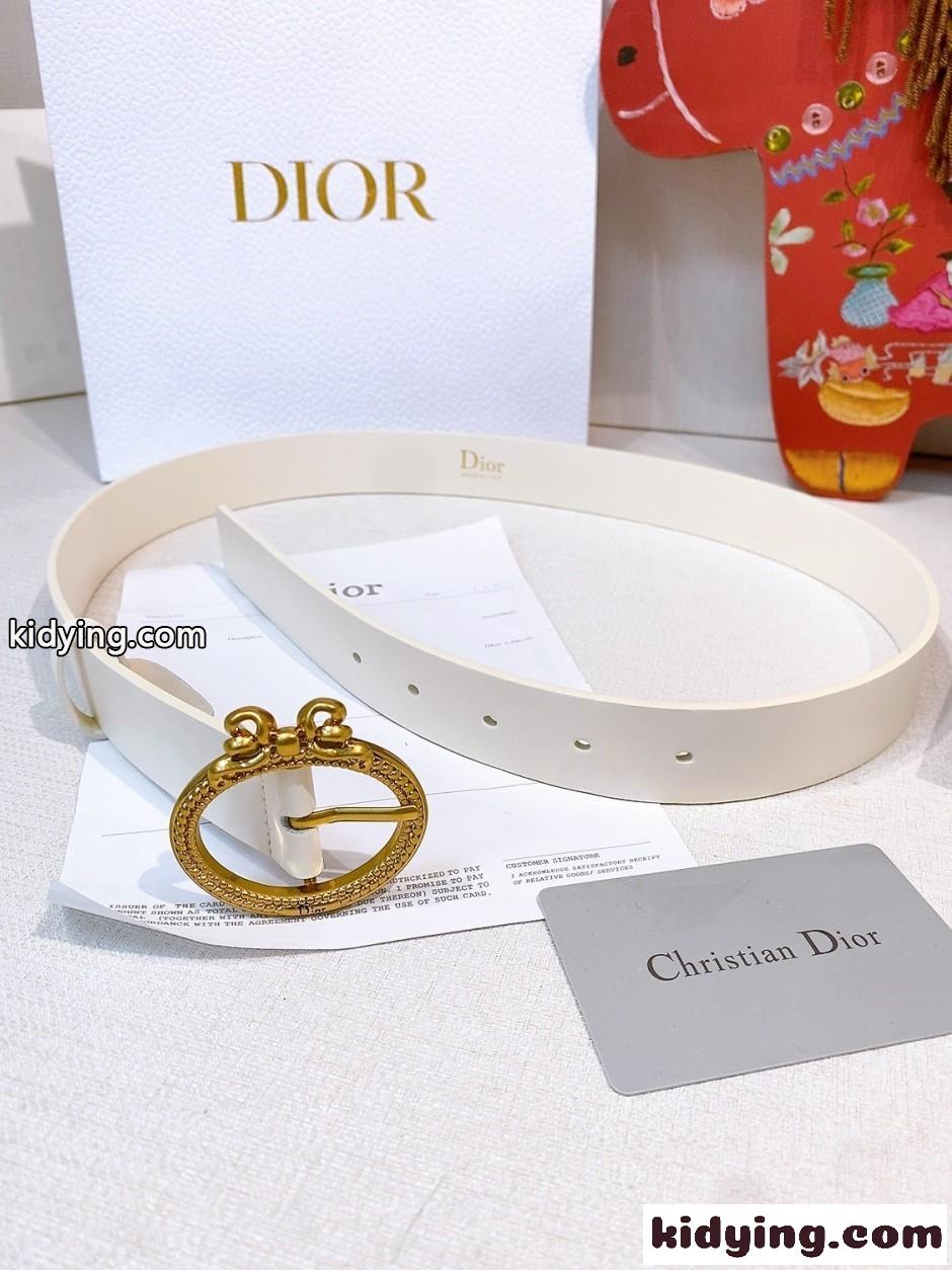クリスチャン・ディオール Dior Médaillon ベルト コピー 30mm ホワイト-4