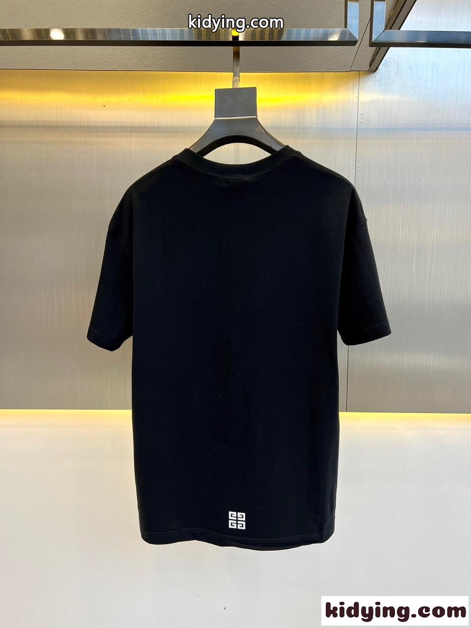 ブランドロゴ イーグルプリント コットンジャージー 半袖Tシャツ ジバンシィ Tシャツ コピー ブラック-4