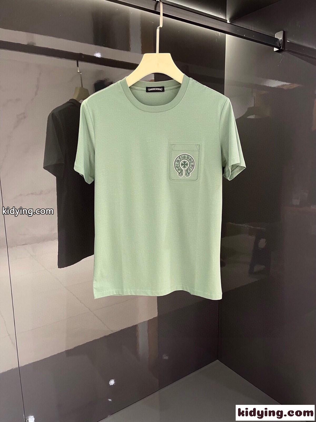 3色あり おしゃれ ホースシュー ロゴ シルケットコットン クロムハーツ 半袖Tシャツ コピー クルーネック 定番-2