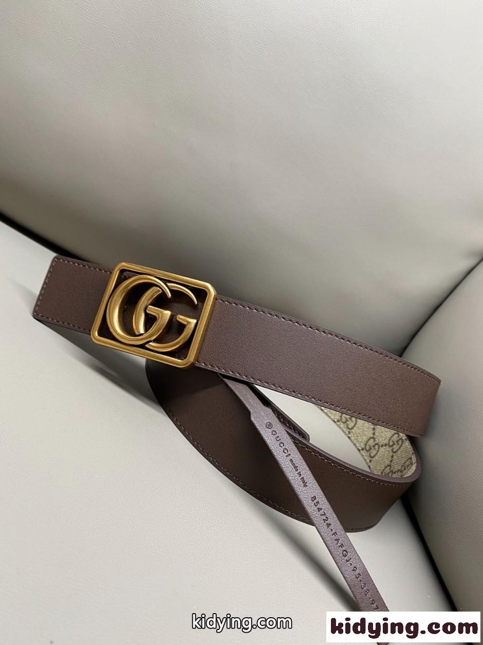 GG レザー グッチ ベルト コピー ダブルG リバーシブルベルト-3
