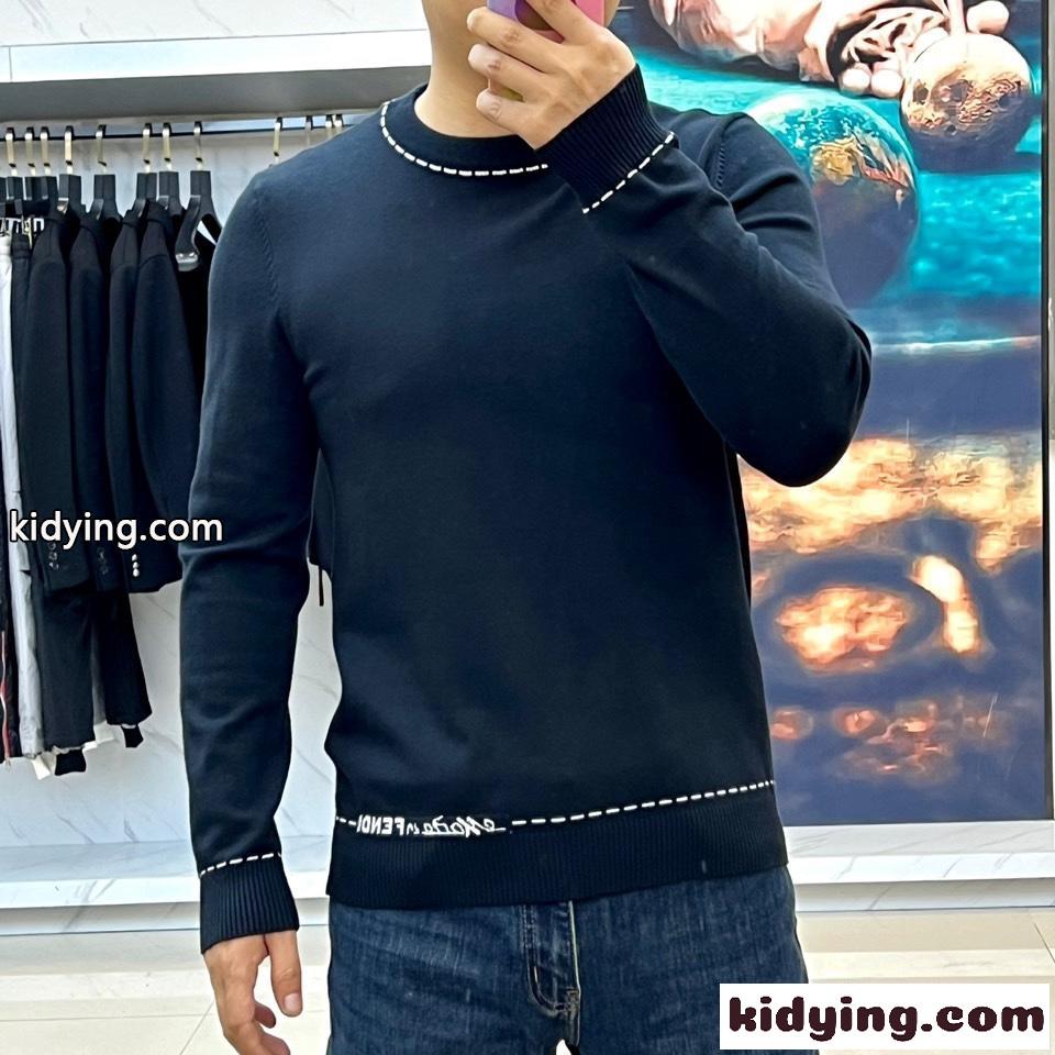 洗練された カジュアル クルーネック フェンディ セーター コピー ブラック-2