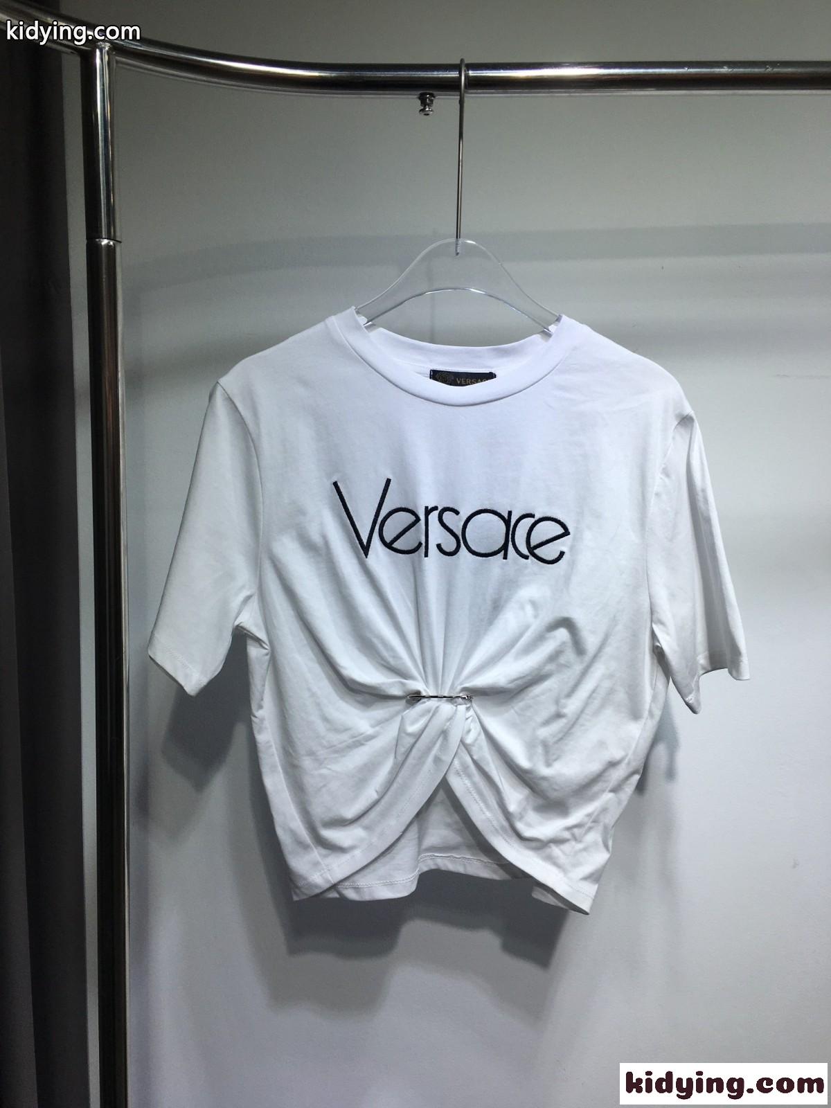 セーフティー ピン ロゴ 半袖Tシャツ ヴェルサーチェ Tシャツ コピー ホワイト-0