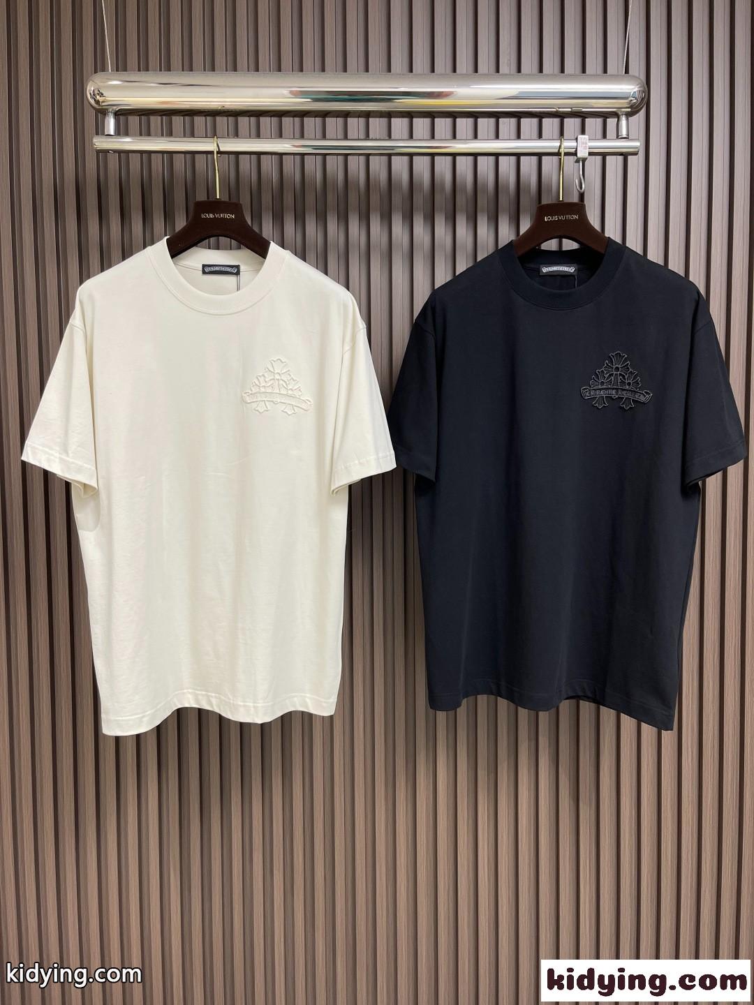 カジュアル ロゴ 半袖Tシャツ クロムハーツ Tシャツ コピー コットン-0