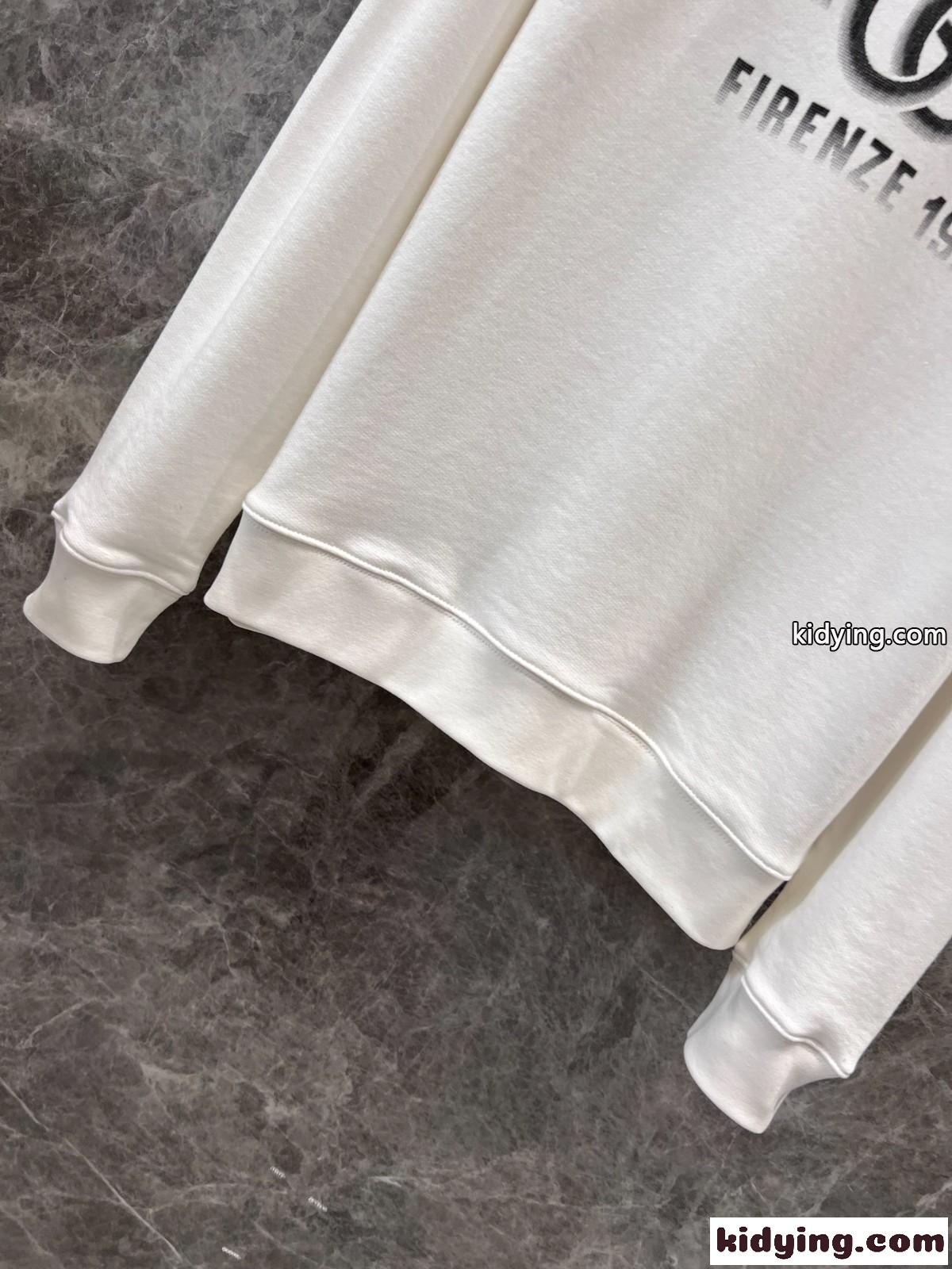 定番 ロゴプリント コットン スウェットシャツ グッチ Tシャツ コピー ホワイト-4