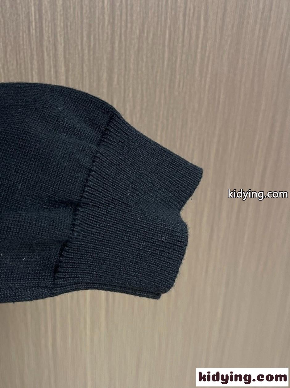 襟付きニットカーディガン ポニー刺繍 ラルフローレン ニット 偽物 ブラック-3