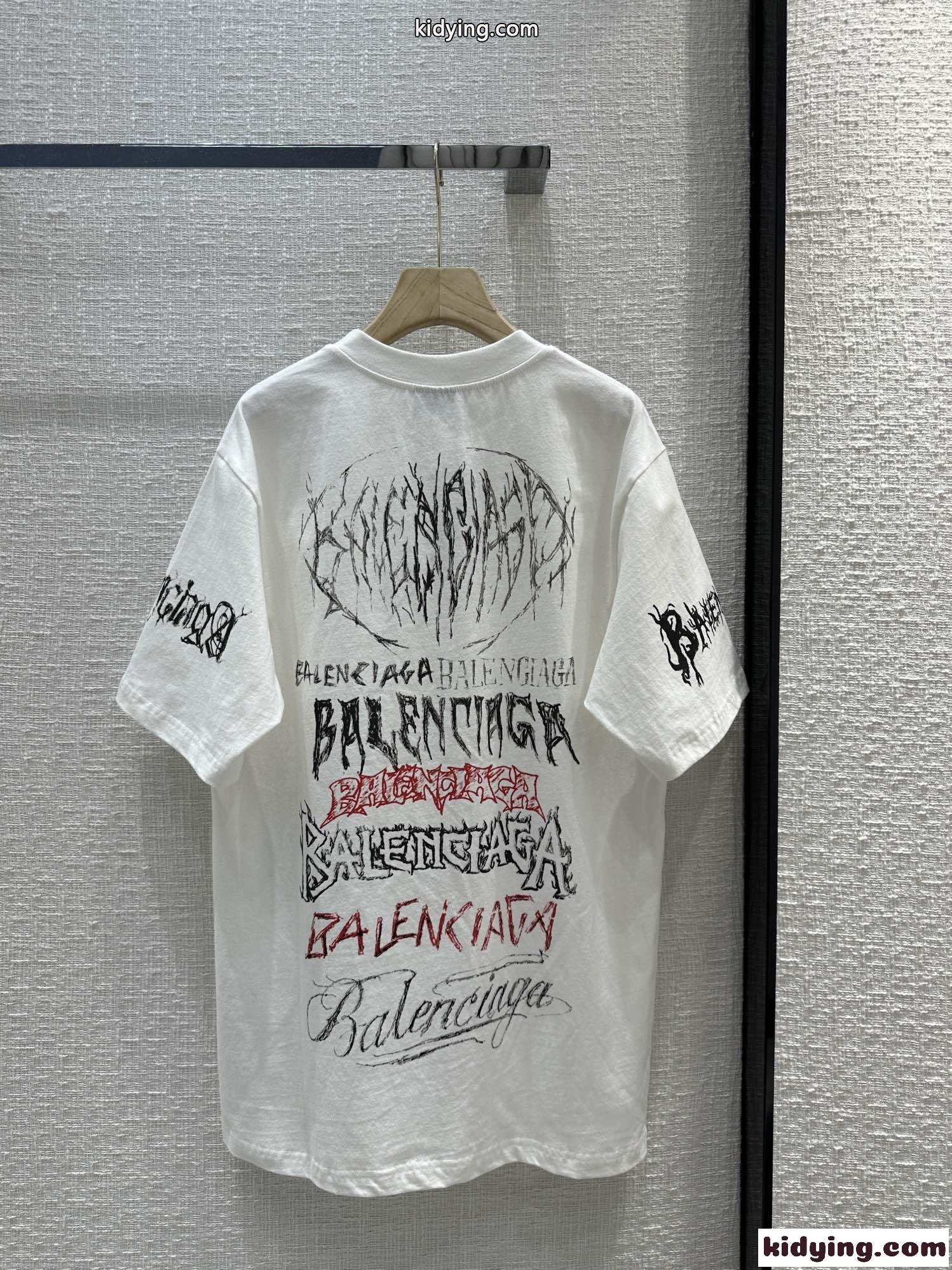 人気 オーバーサイズ 半袖Tシャツ バレンシアガ Tシャツ 偽物 ユニセックス ホワイト-4