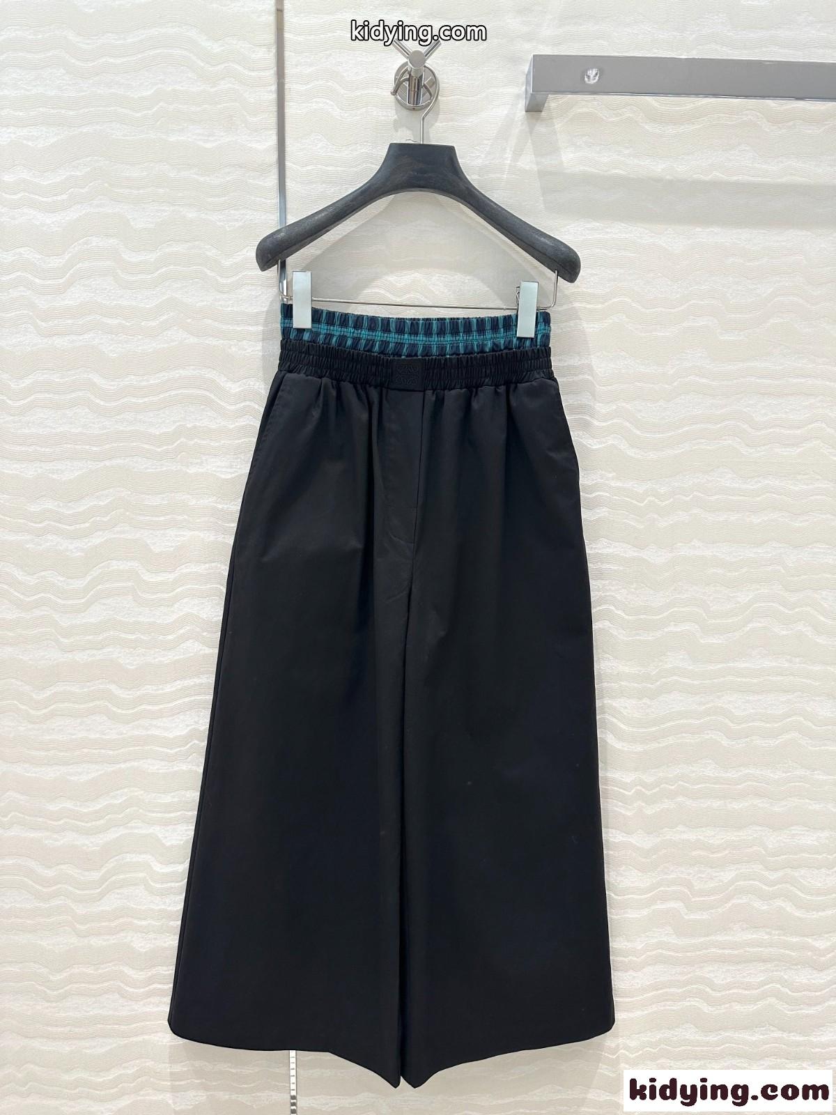 おしゃれ クロップド トラウザース ロエベ パンツ コピー レディース ブラック-2