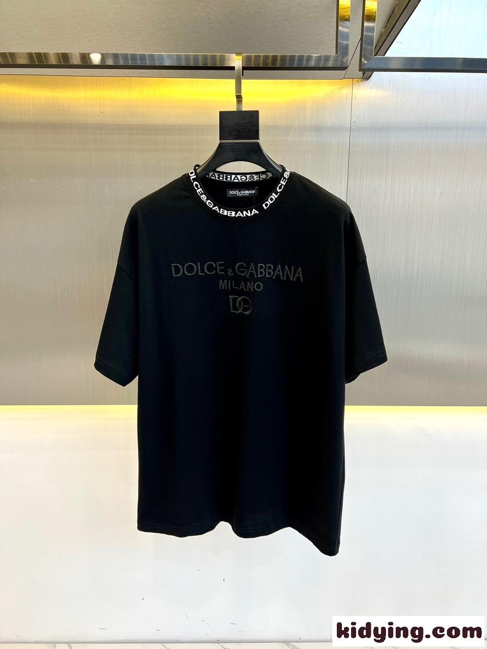 カジュアル ゆったり ロゴ入り ドルチェ&ガッバーナ Tシャツ コピー 半袖Tシャツ ブラック-1