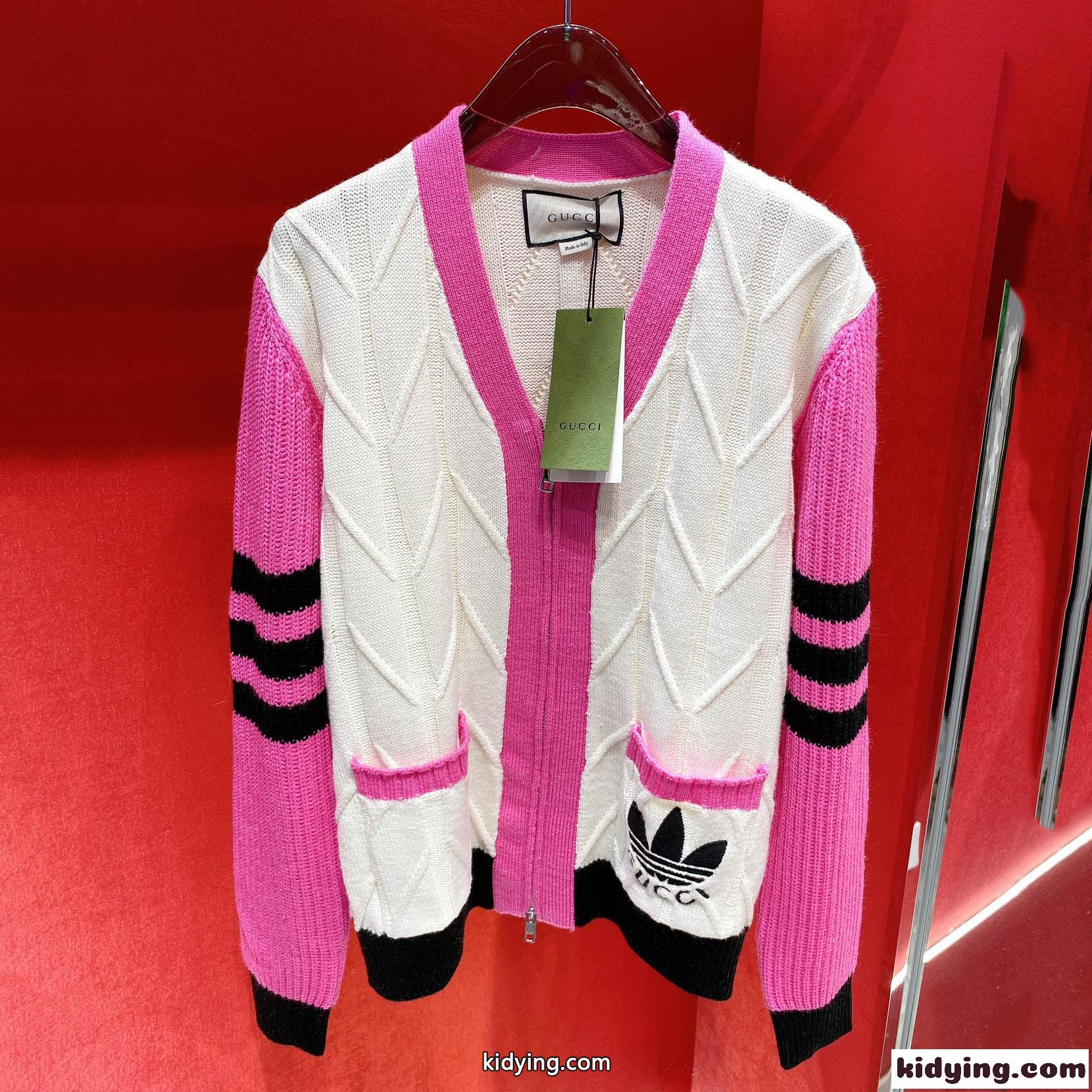 adidas x Gucci ミックス ウール ニットカーディガン グッチ カーディガン コピー 長袖-1