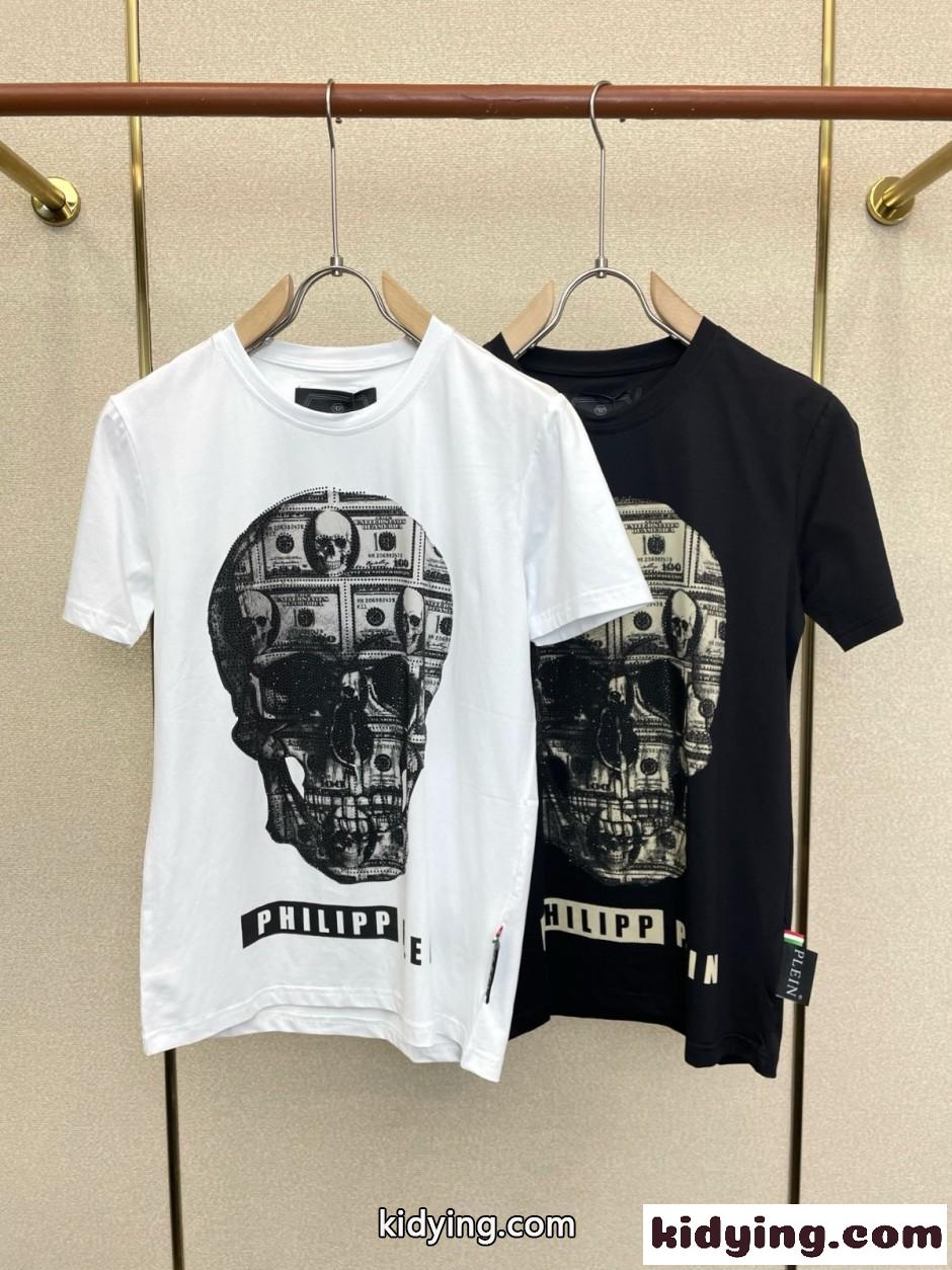 ストリート カジュアル 半袖Tシャツ フィリッププレイン Tシャツ 偽物 クルーネック-1