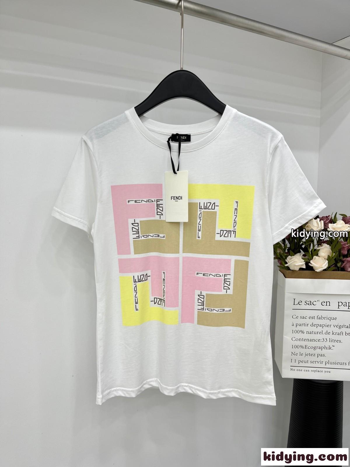 定番 プリント クルーネック 半袖Tシャツ フェンディ Tシャツ コピー-0