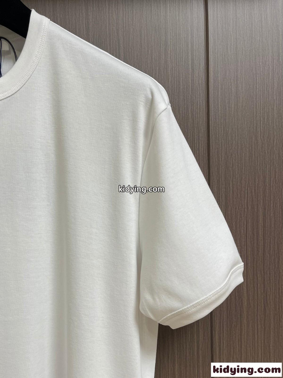 シンプル ロゴ クルーネック 合わせやすい プラダ Tシャツ コピー 半袖Tシャツ-3