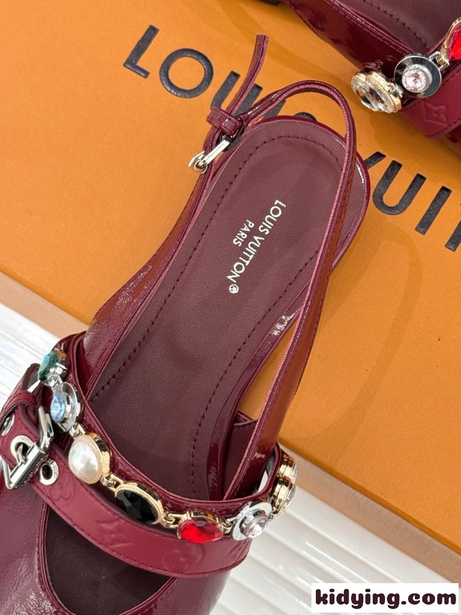 上品 高級感 LV バイブ バレリーナ ルイ・ヴィトン パンプス コピー ボルドー-4