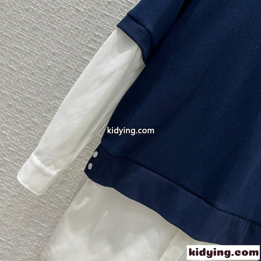 4BAR Vネック Tシャツ＆シャツドレス トムブラウン ワンピース コピー ネイビー-1