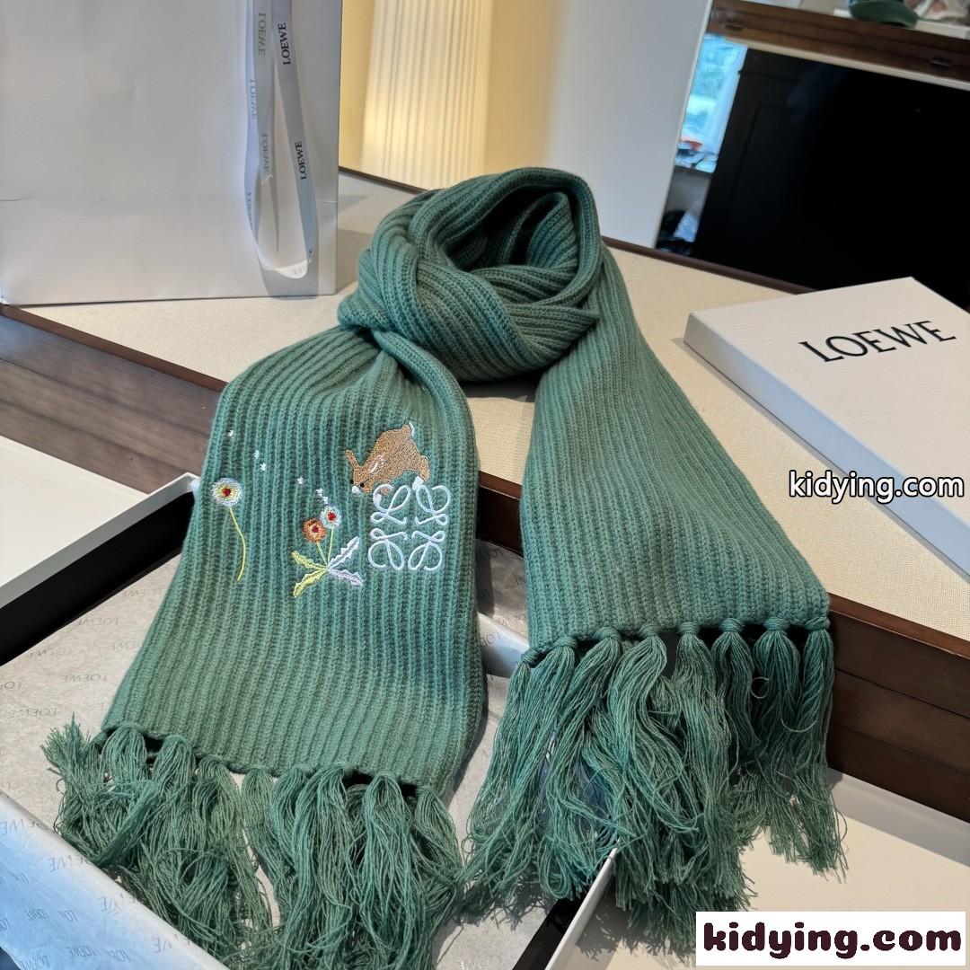 LOEWE x Suna Fujita ニットマフラー ロエベ スカーフ コピー アナグラム刺繍-3