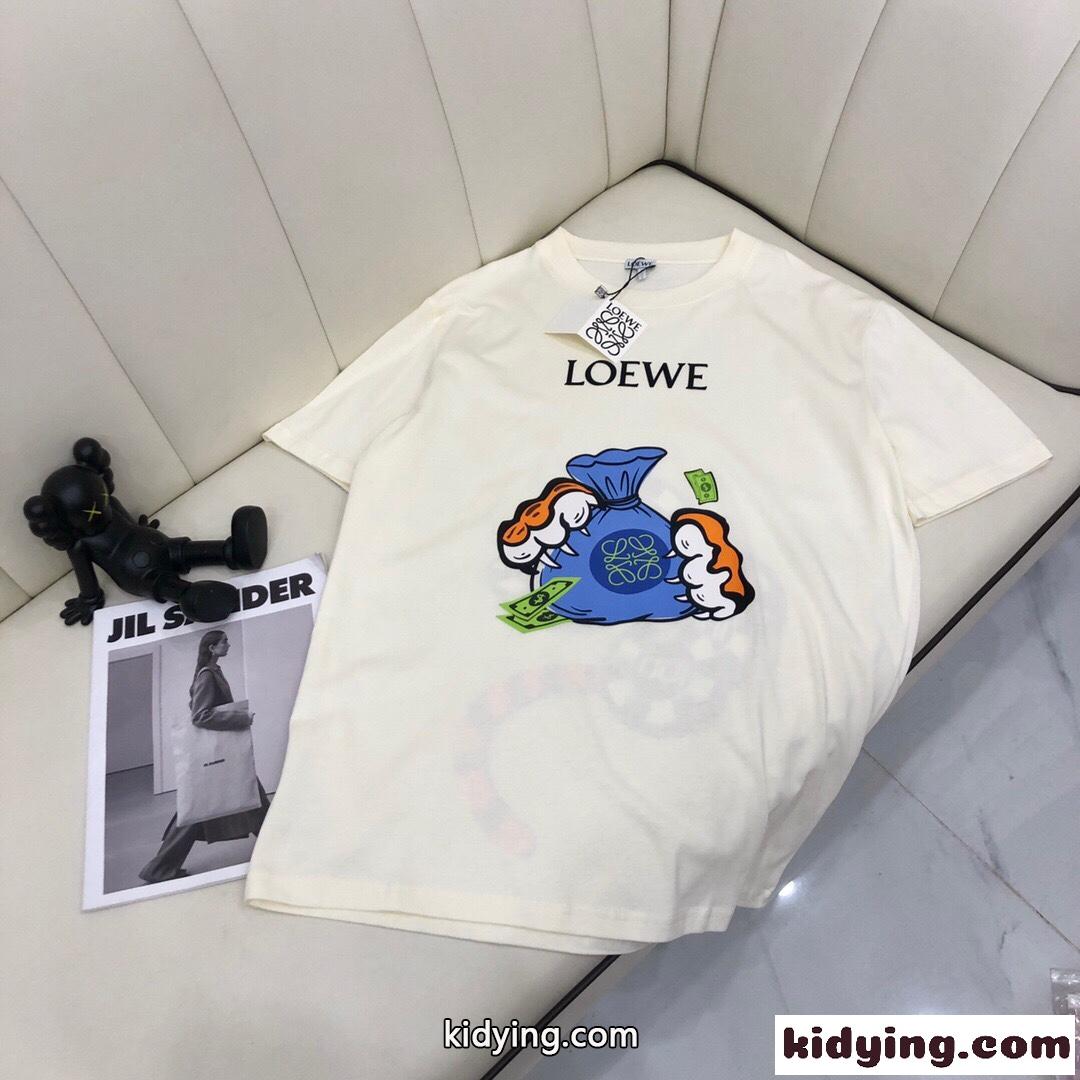 可愛い プリント 人気 新作 ゆったり 着心地いい 春夏 レディース ロエベ tシャツ コピー カジュアル 定番-1