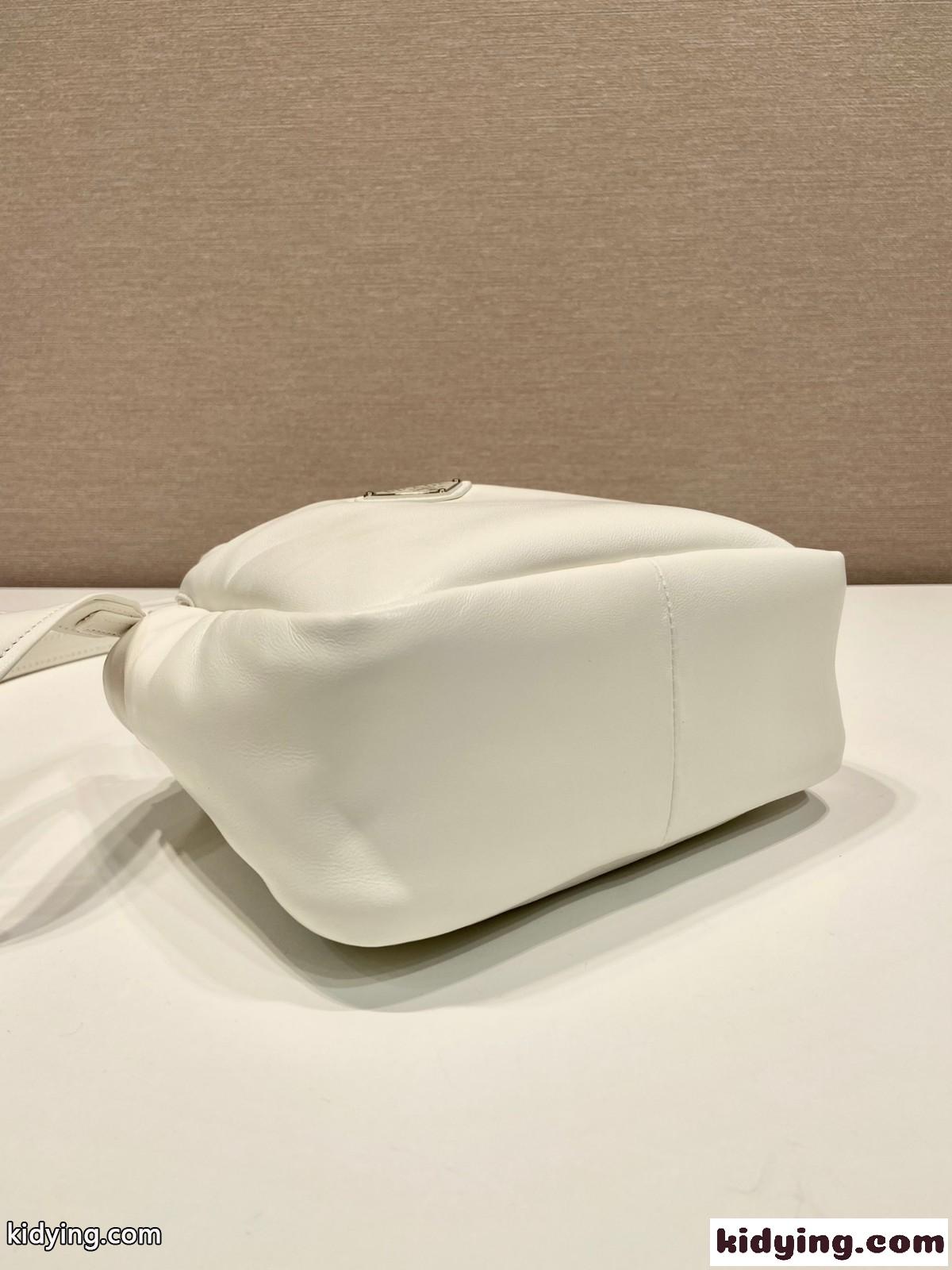 シンプル 可愛い ソフト ナッパレザー ミニハンドバッグ プラダ バッグ コピー ホワイト-3