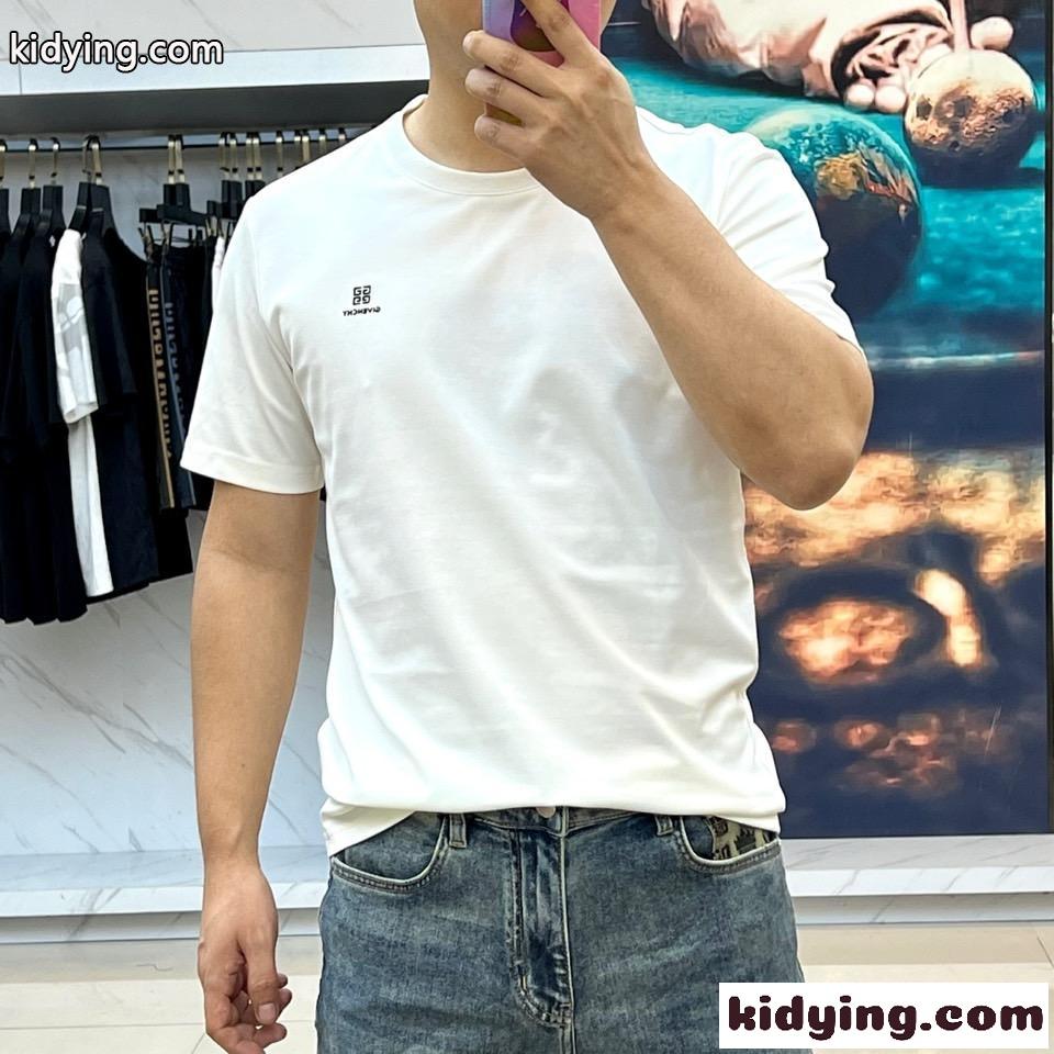 シンプル ロゴ クルーネック 半袖Tシャツ ジバンシィ Tシャツ 偽物 ホワイト-1