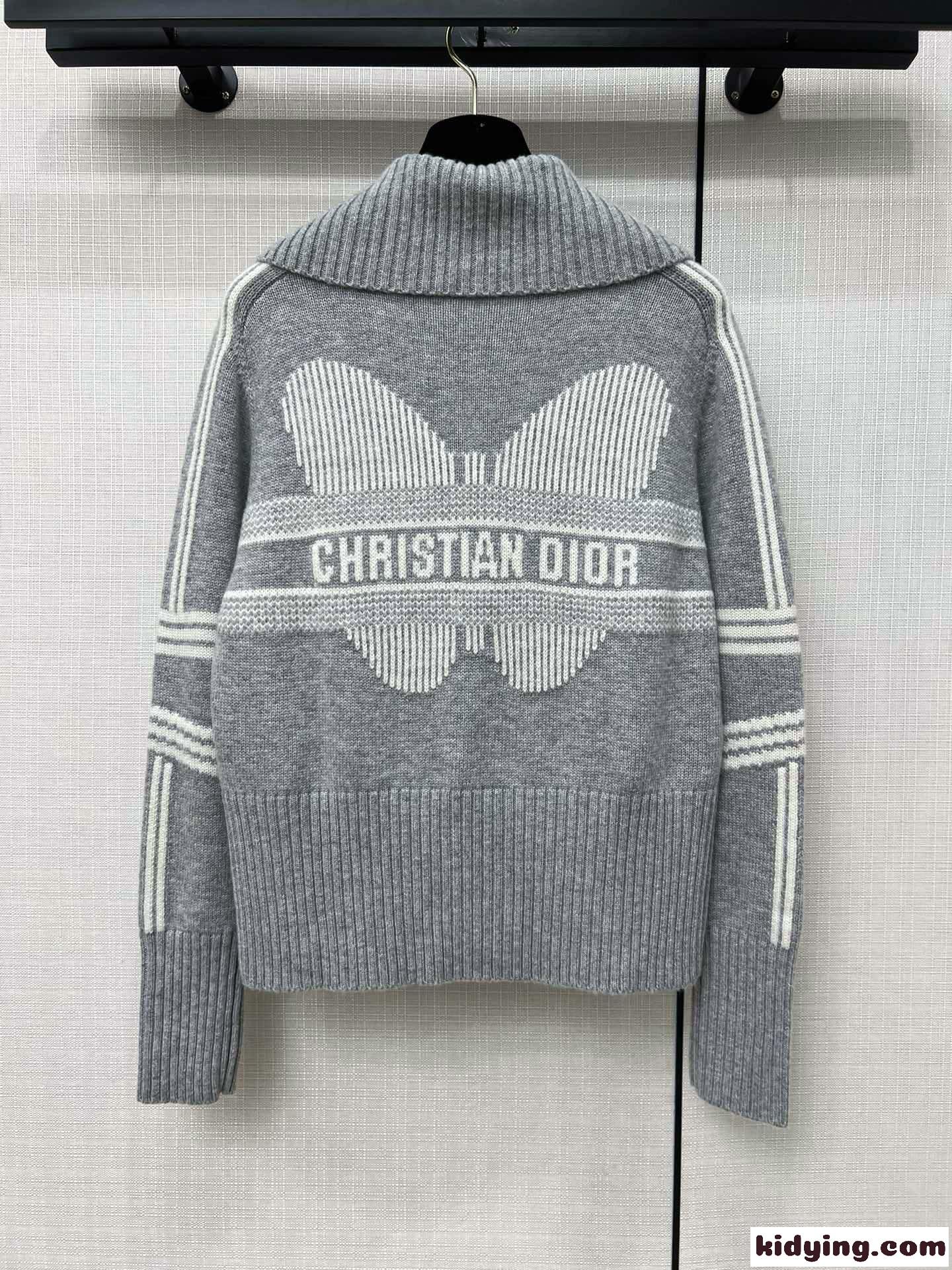 DIORALPS ジップ カーディガン クリスチャン・ディオール ニット コピー グレー-4