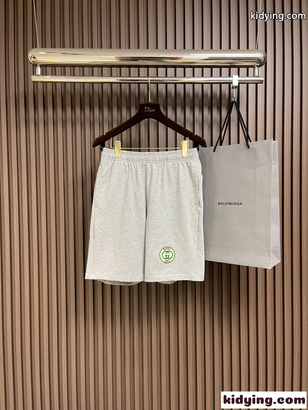 カジュアル コットン ショートパンツ グッチ パンツ コピー メンズ ロゴ刺繍-1
