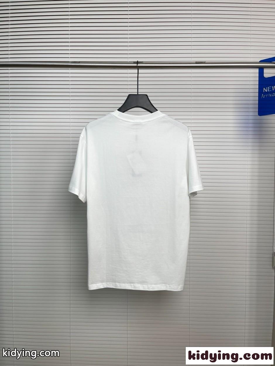 エンブロイダリー コットン 半袖Tシャツ ケンゾー Tシャツ コピー ホワイト-4