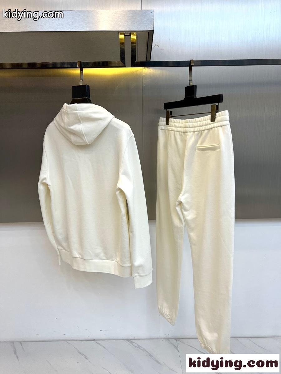 アナグラム フーディー＆スウェットパンツ 上下セット ロエベ セットアップ 偽物 ホワイト-3