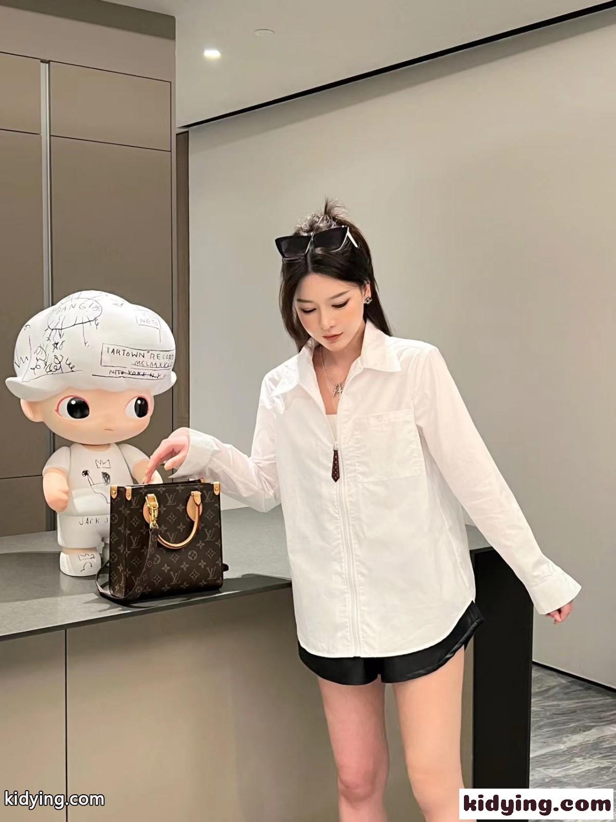 シンプル おしゃれ 上品 ルイヴィトン シャツ コピー 長袖 合わせやすい-4