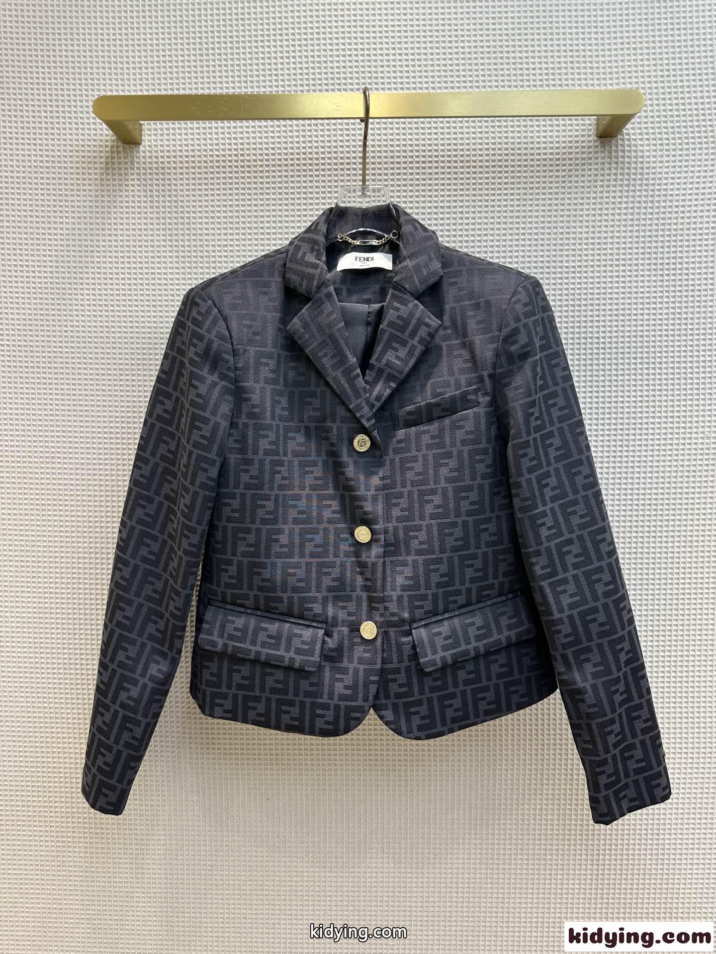 フェンディ ジャケット コピー 上品 FFジャガード レディース テーラードジャケット-1