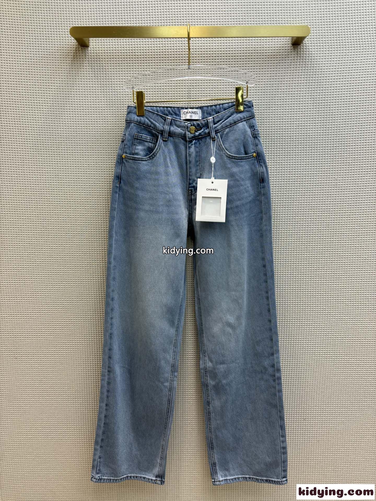 シャネル ジーンズ 偽物 カジュアル ゆったり ストレート デニムパンツ-2
